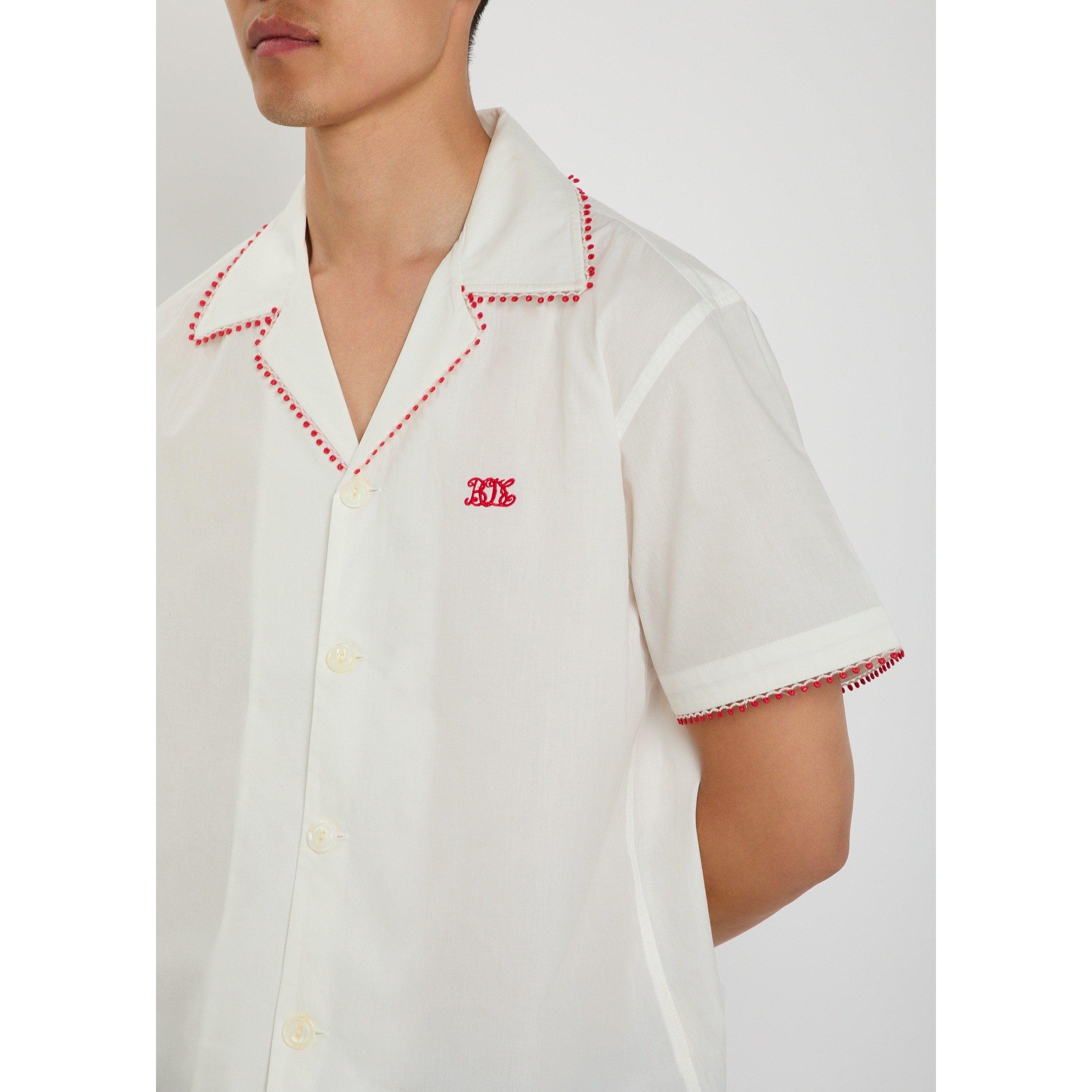 WHITE - Bode - BODE REDBUD SHORT SLEEVE SHIRT - 4