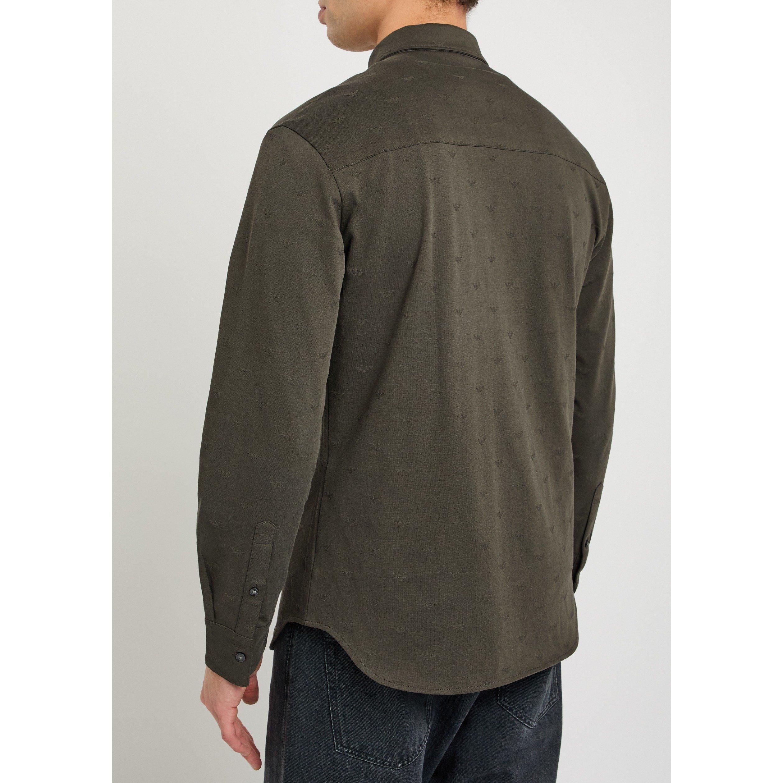 GREY AND OTHER - Emporio Armani - Men's Long-Sleeve Cotton Logo Shirt - 3