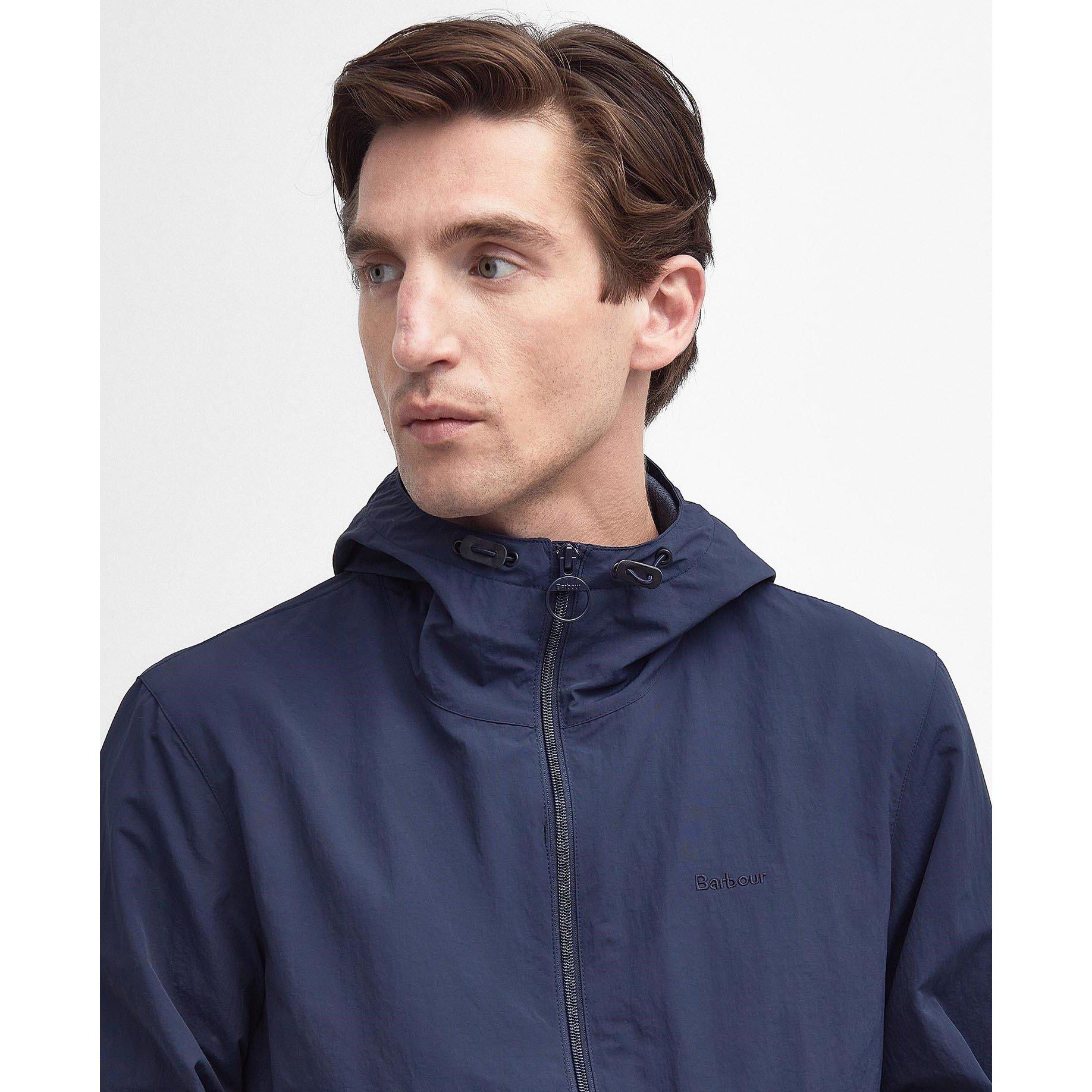 Navy NY71 - Barbour - Men's Berwick Waterproof Fixed Hood Rain Anorak - 3