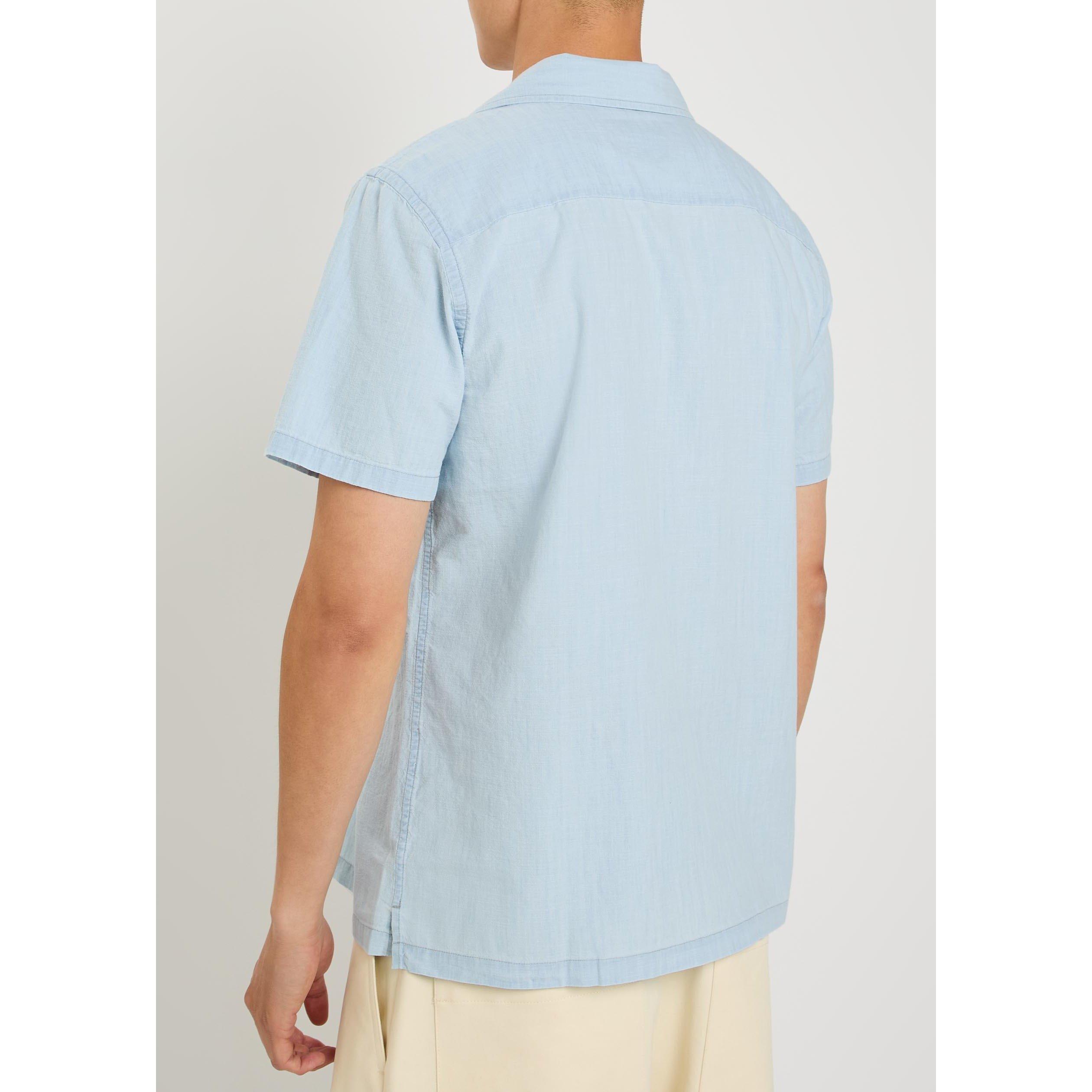 LIGHT BLUE - Drakes - DRA SHRT SS CMP CLR CHMBRY - 3