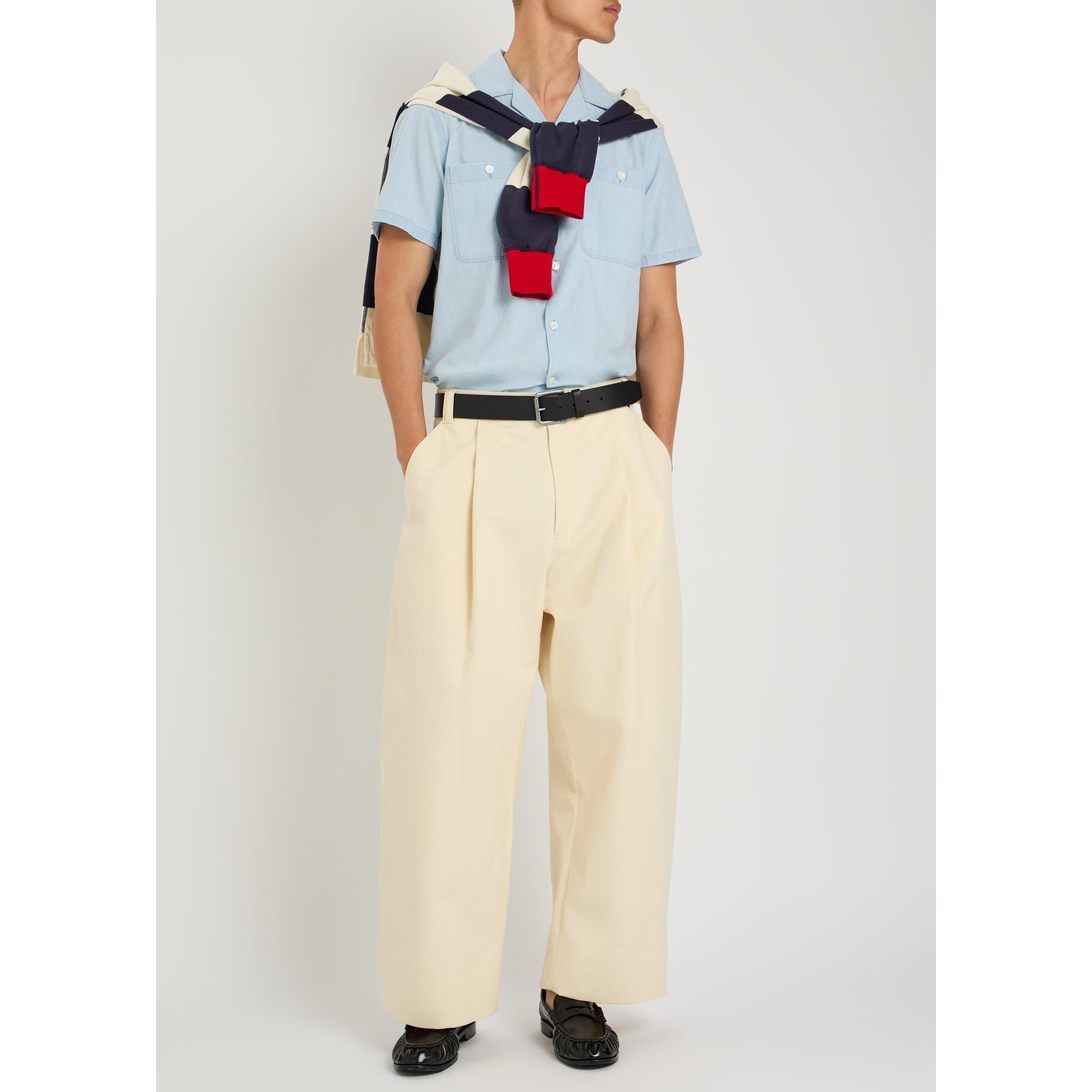 LIGHT BLUE - Drakes - DRA SHRT SS CMP CLR CHMBRY - 5