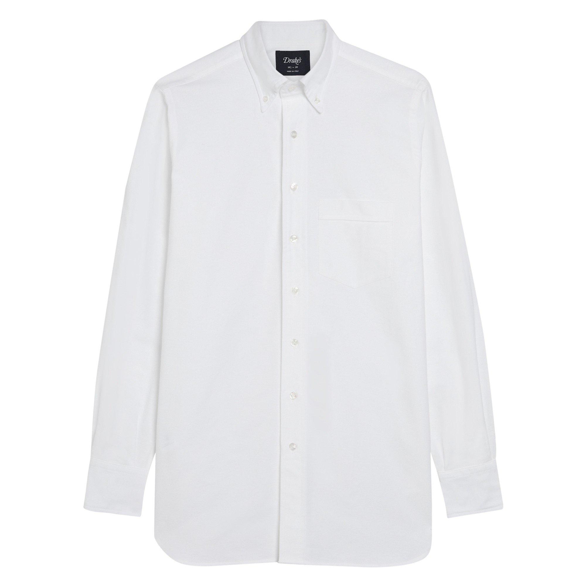WHITE - Drakes - DRAKES OXFORD SHIRT WHT
