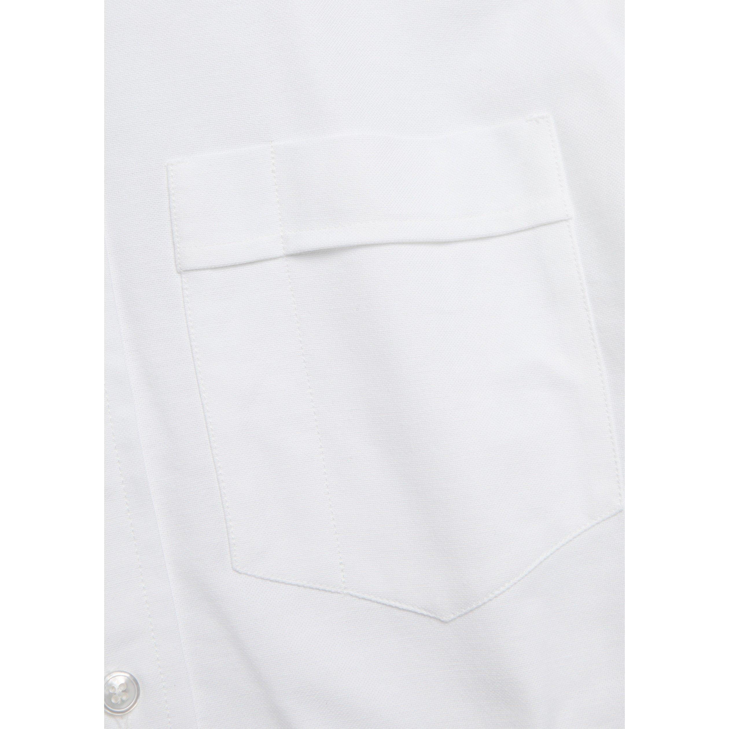 WHITE - Drakes - Men's Cotton Long-Sleeve Oxford Shirt - 4