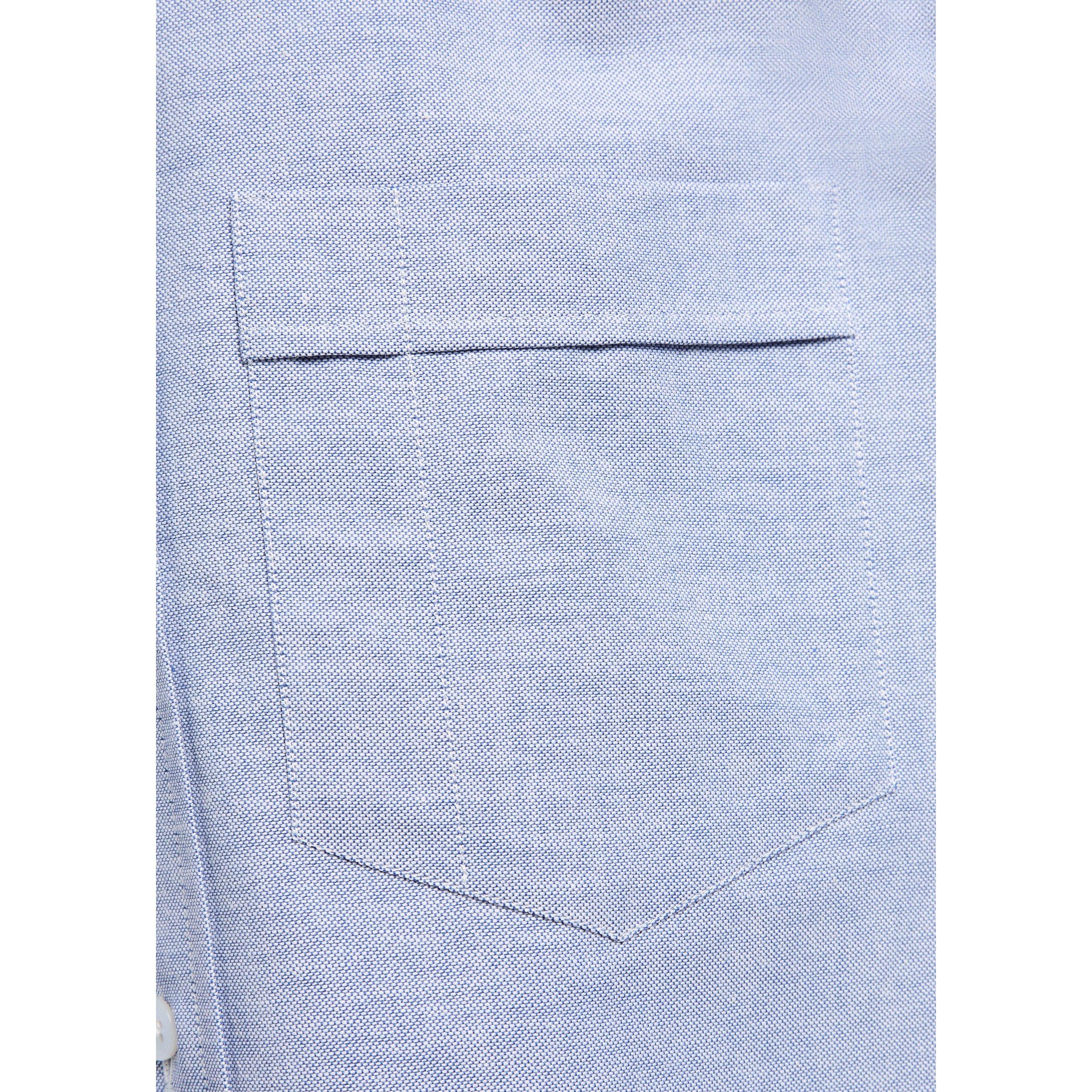 LIGHT BLUE - Drakes - Men's Cotton Long-Sleeve Oxford Shirt - 4