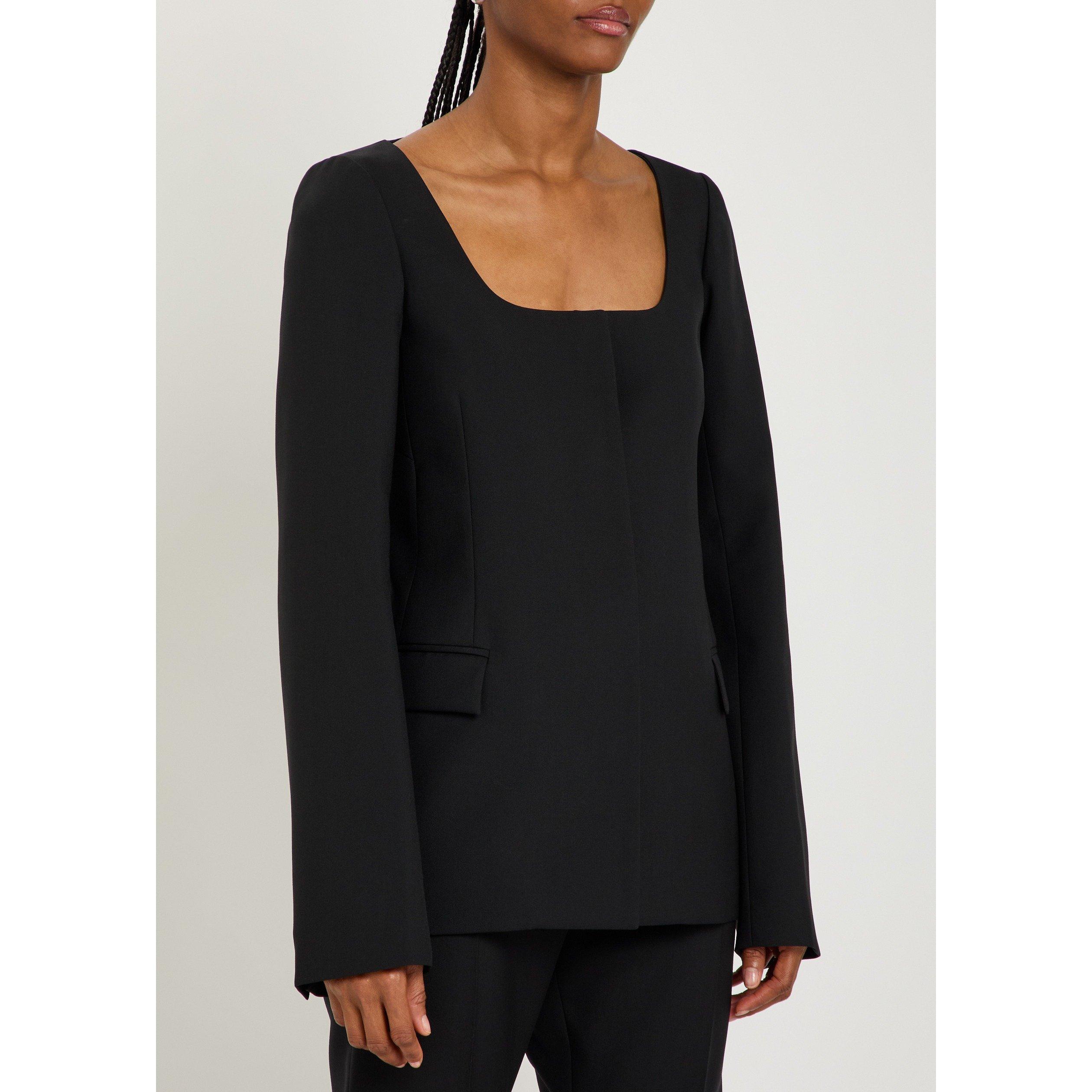 BLACK - Calvin Klein - Women's Camille Wool Slim-Fit Blazer - 2