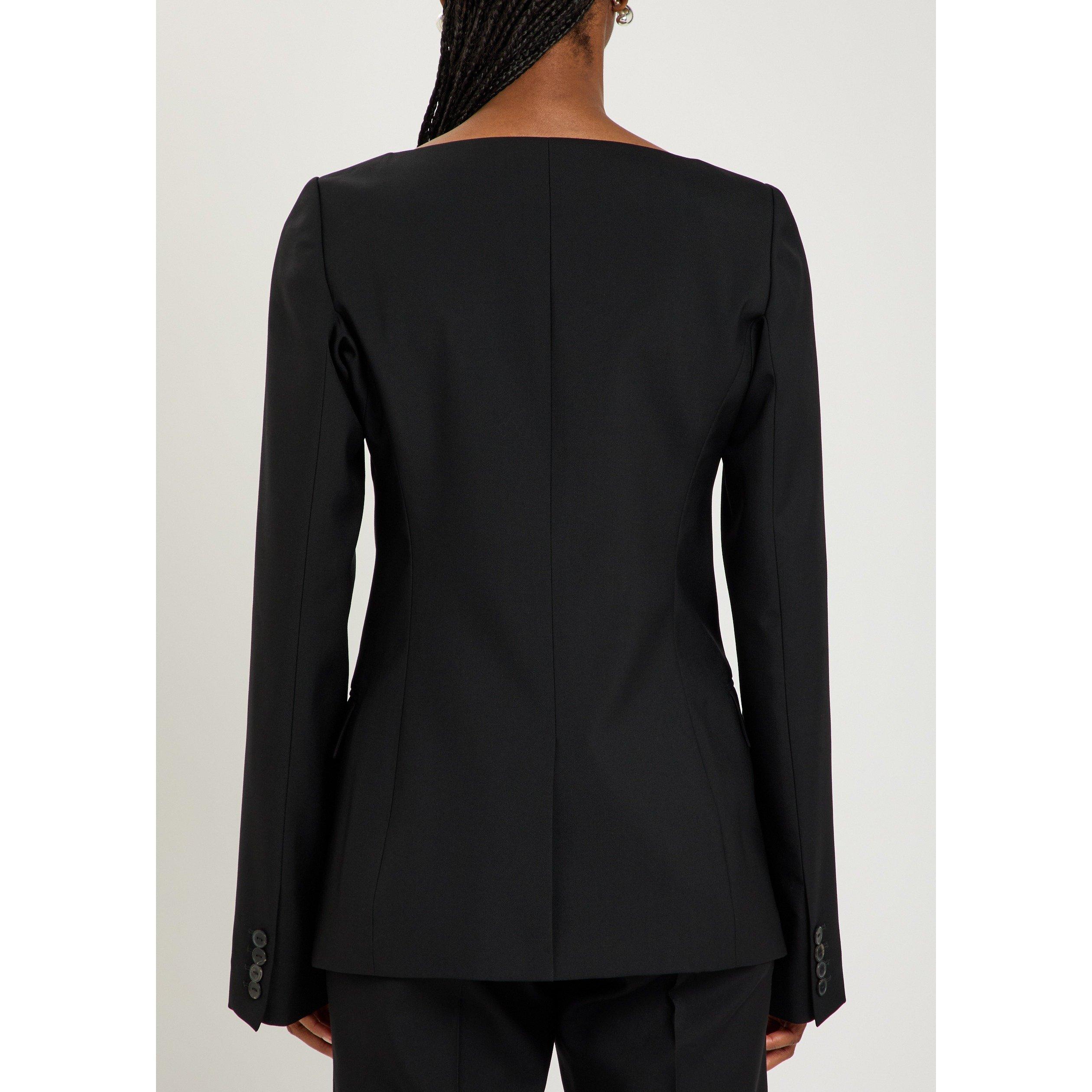BLACK - Calvin Klein - Women's Camille Wool Slim-Fit Blazer - 3