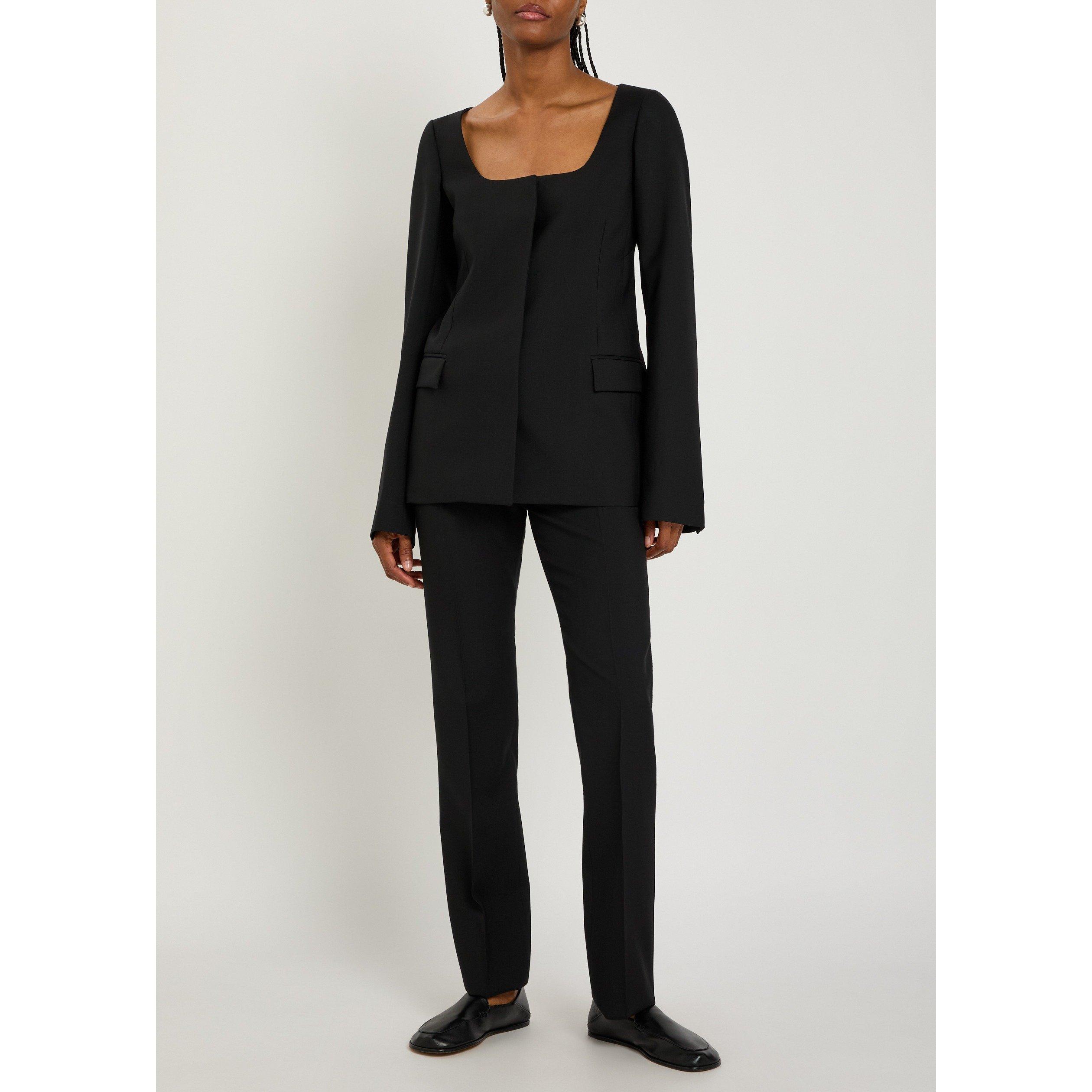 BLACK - Calvin Klein - Women's Camille Wool Slim-Fit Blazer - 5