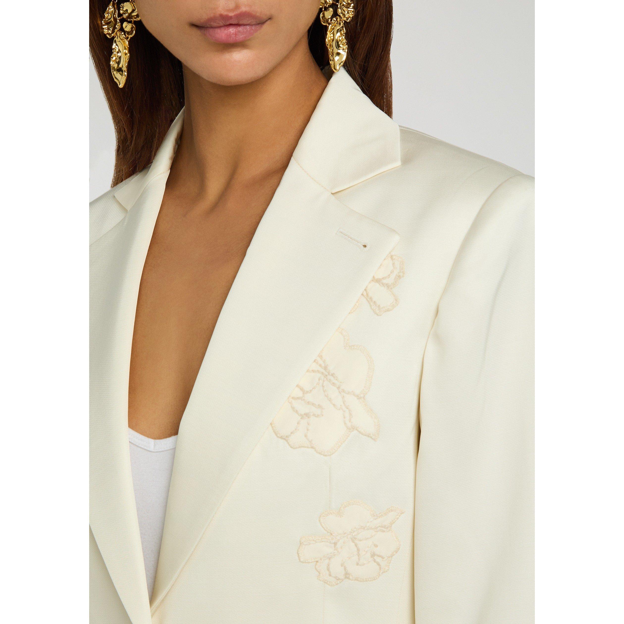 WHITE - Patrick McDowell - ALICE JACKET WITH ROSE APPLIQU - 4