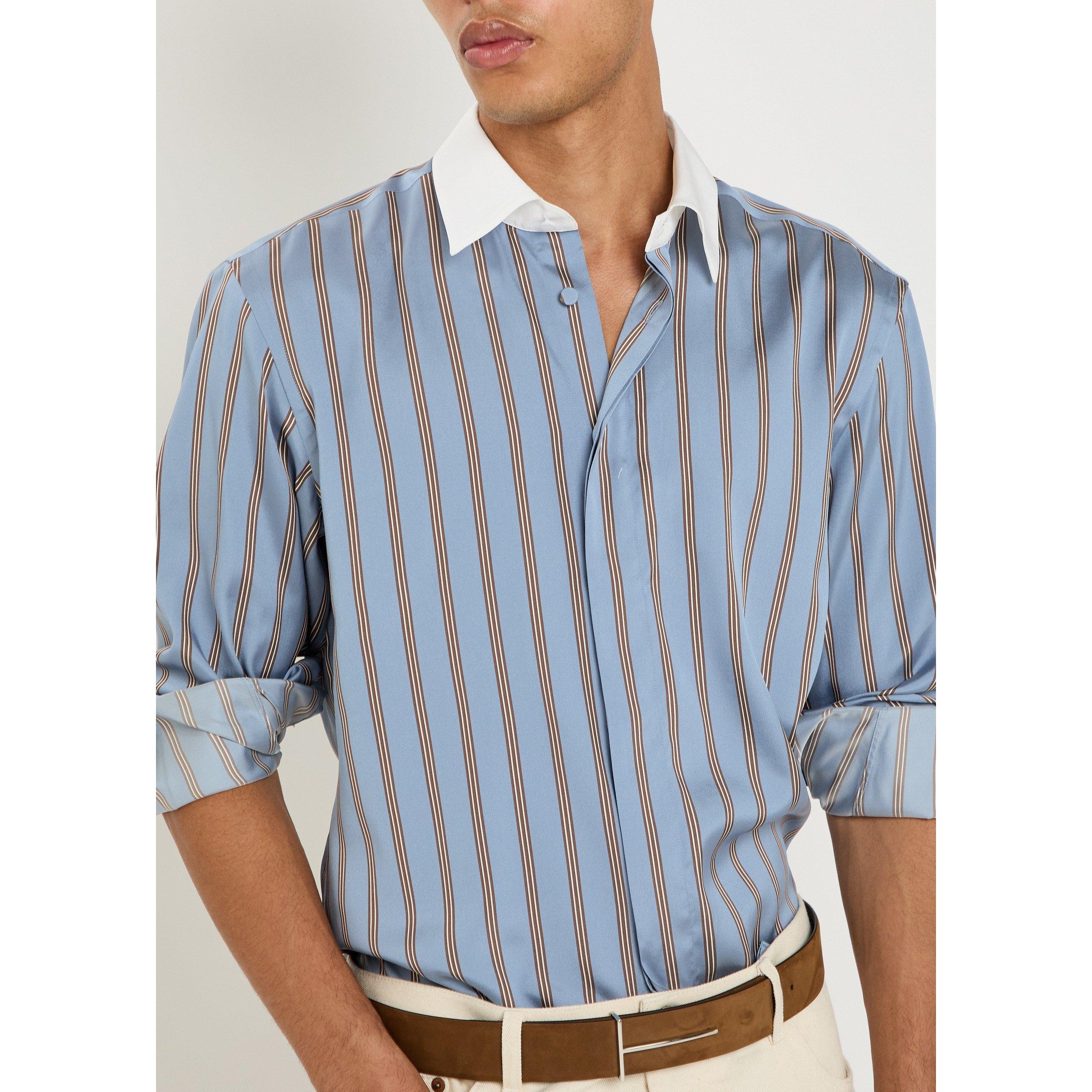 BLUE AND OTHER - Tom Ford - TOM FORD SILK JACQUARD STRIPE - 4