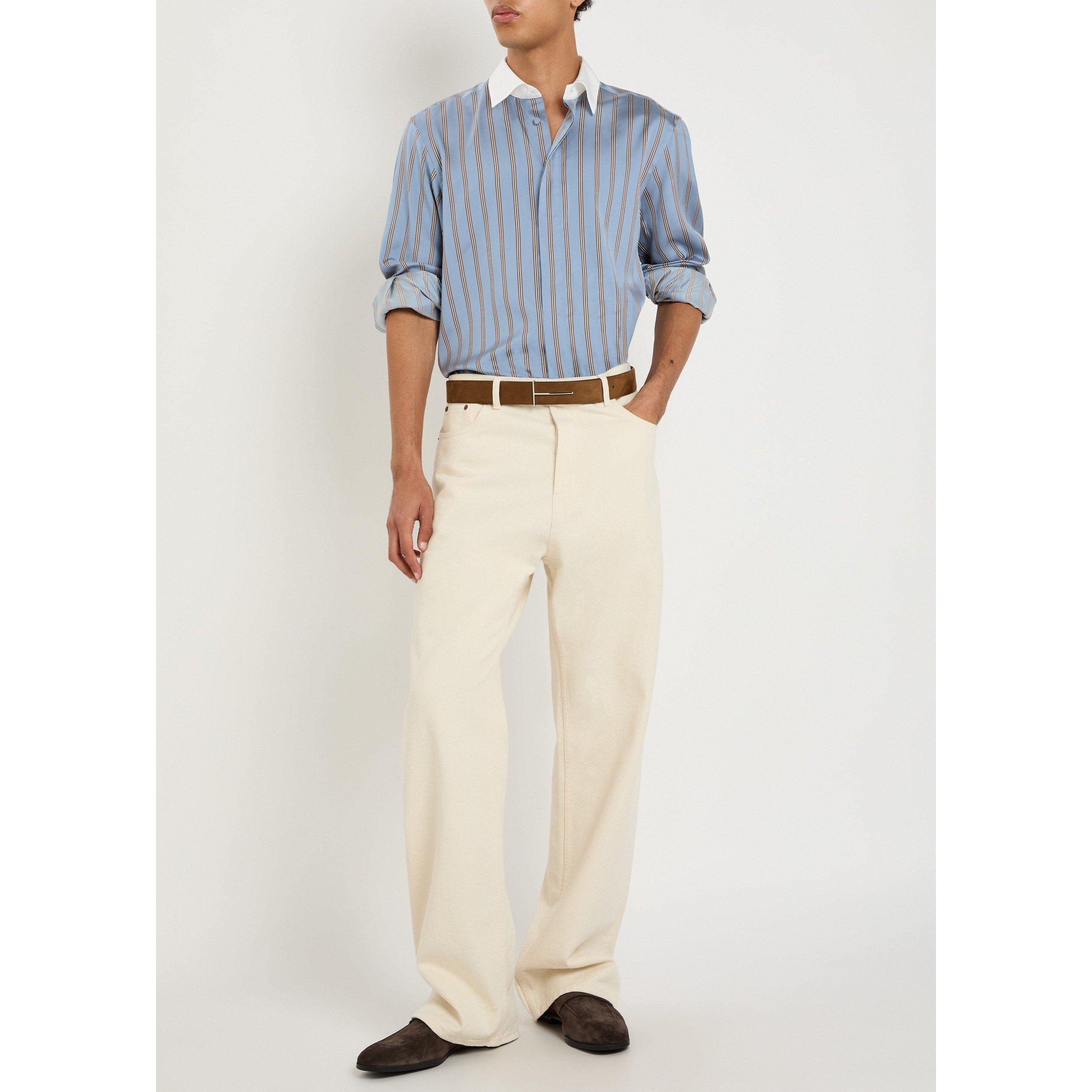 BLUE AND OTHER - Tom Ford - TOM FORD SILK JACQUARD STRIPE - 5