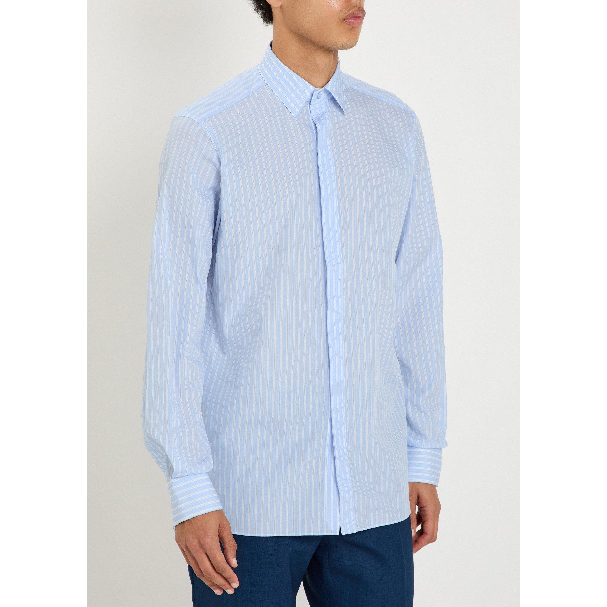 LIGHT BLUE - Tom Ford - TOM FORD TWILL STRIPE LS SHIRT - 2