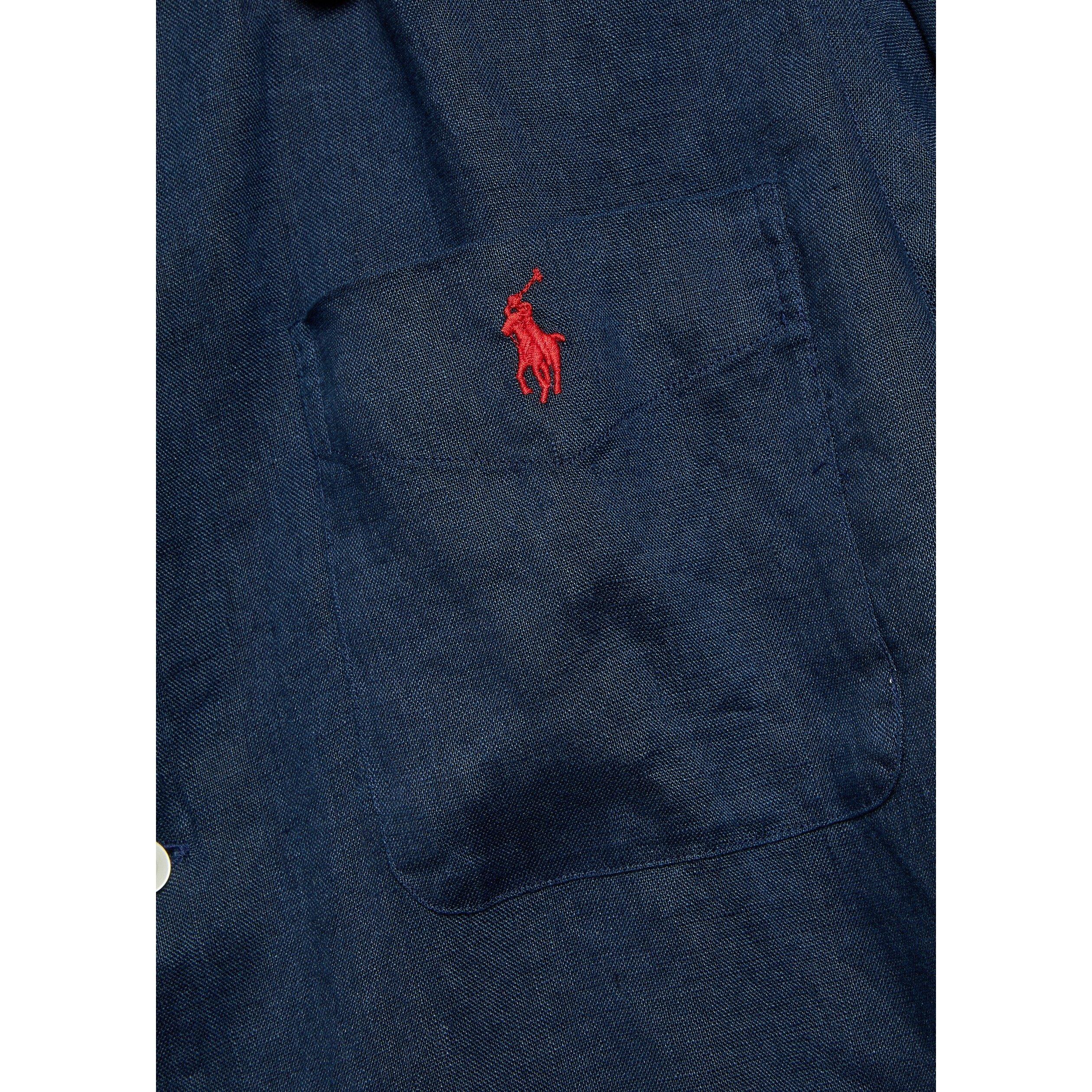 NAVY - Polo Ralph Lauren - Men's Linen Short-Sleeve Relaxed-Fit Shirt - 4