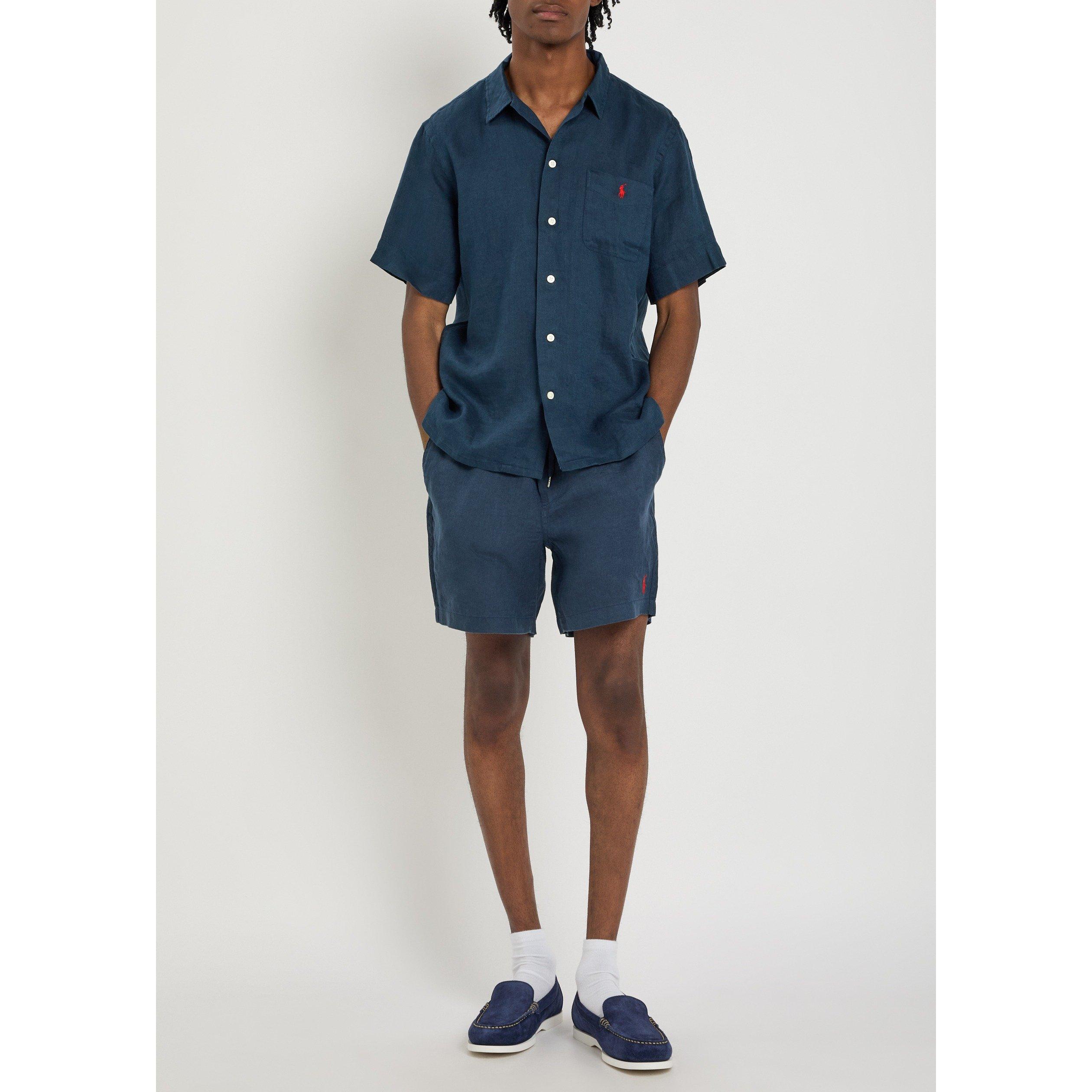 NAVY - Polo Ralph Lauren - Men's Linen Short-Sleeve Relaxed-Fit Shirt - 5