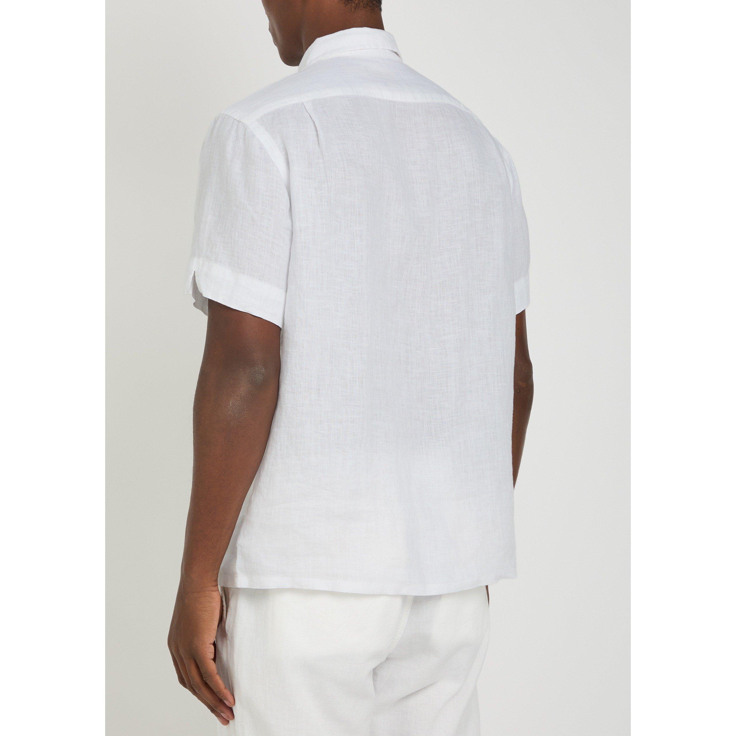 WHITE - Polo Ralph Lauren - Men's Linen Short-Sleeve Plain Shirt - 3