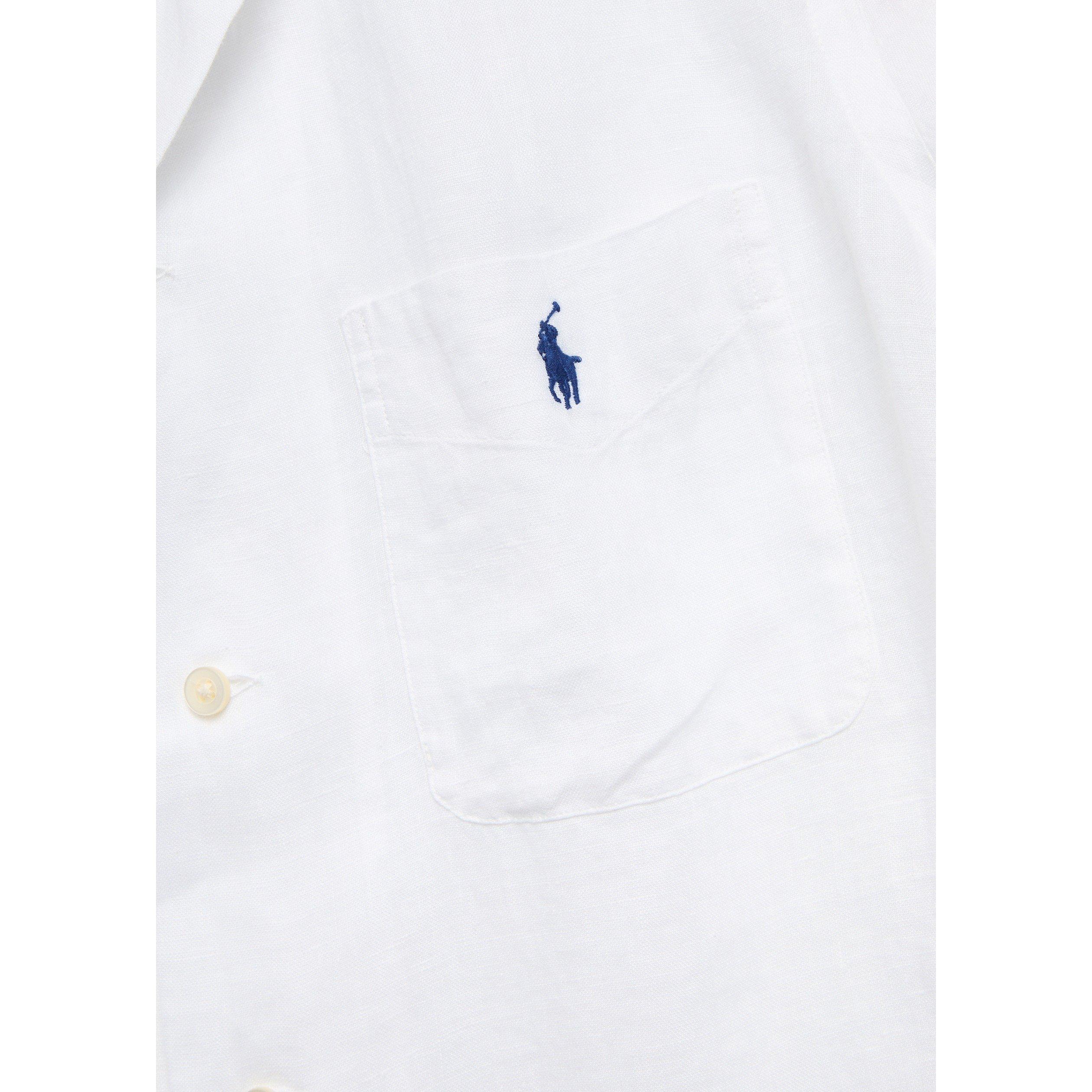 WHITE - Polo Ralph Lauren - Men's Linen Short-Sleeve Plain Shirt - 4