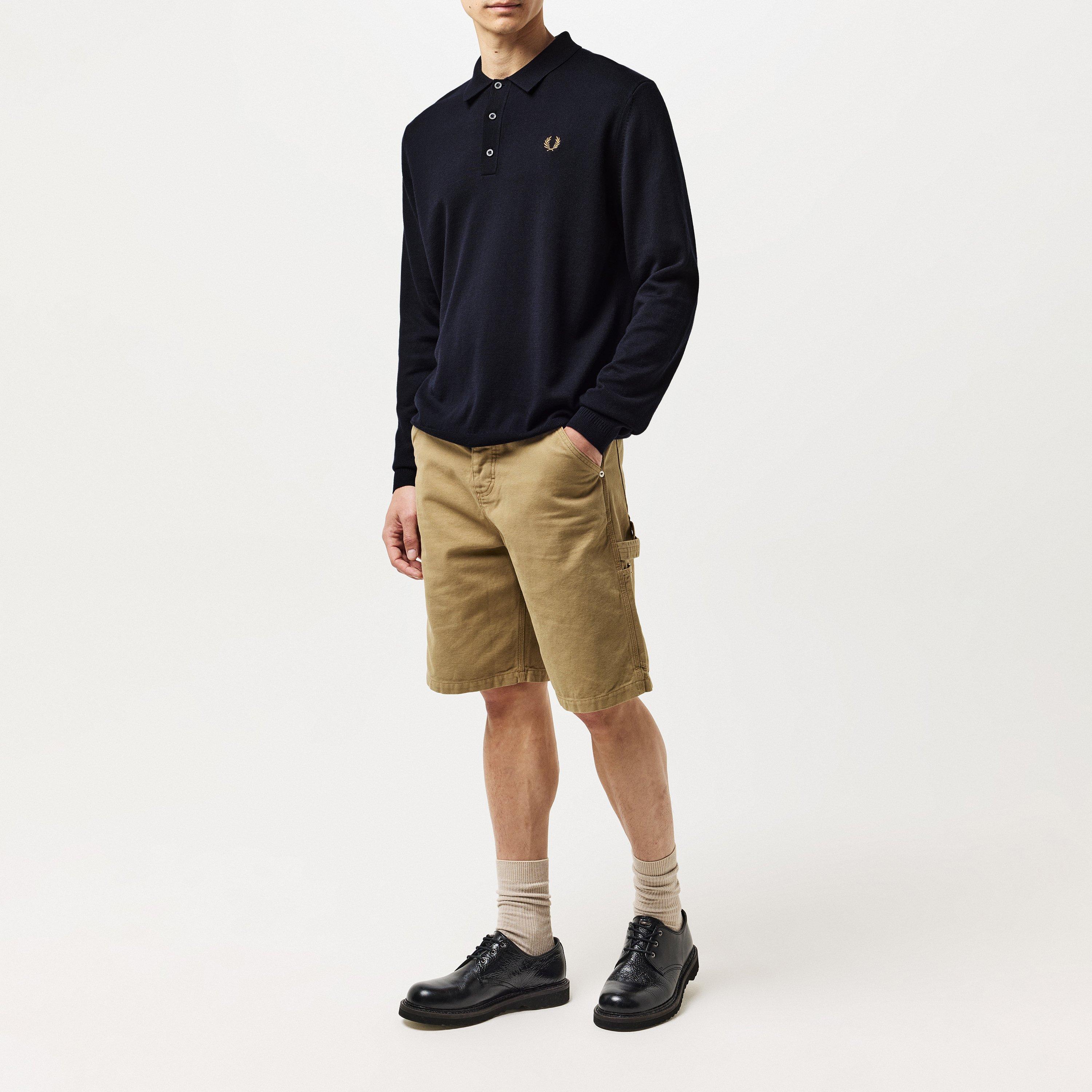 Navy 795 - Fred Perry - Men's Classic Knitted Long-Sleeve Polo Shirt - 6