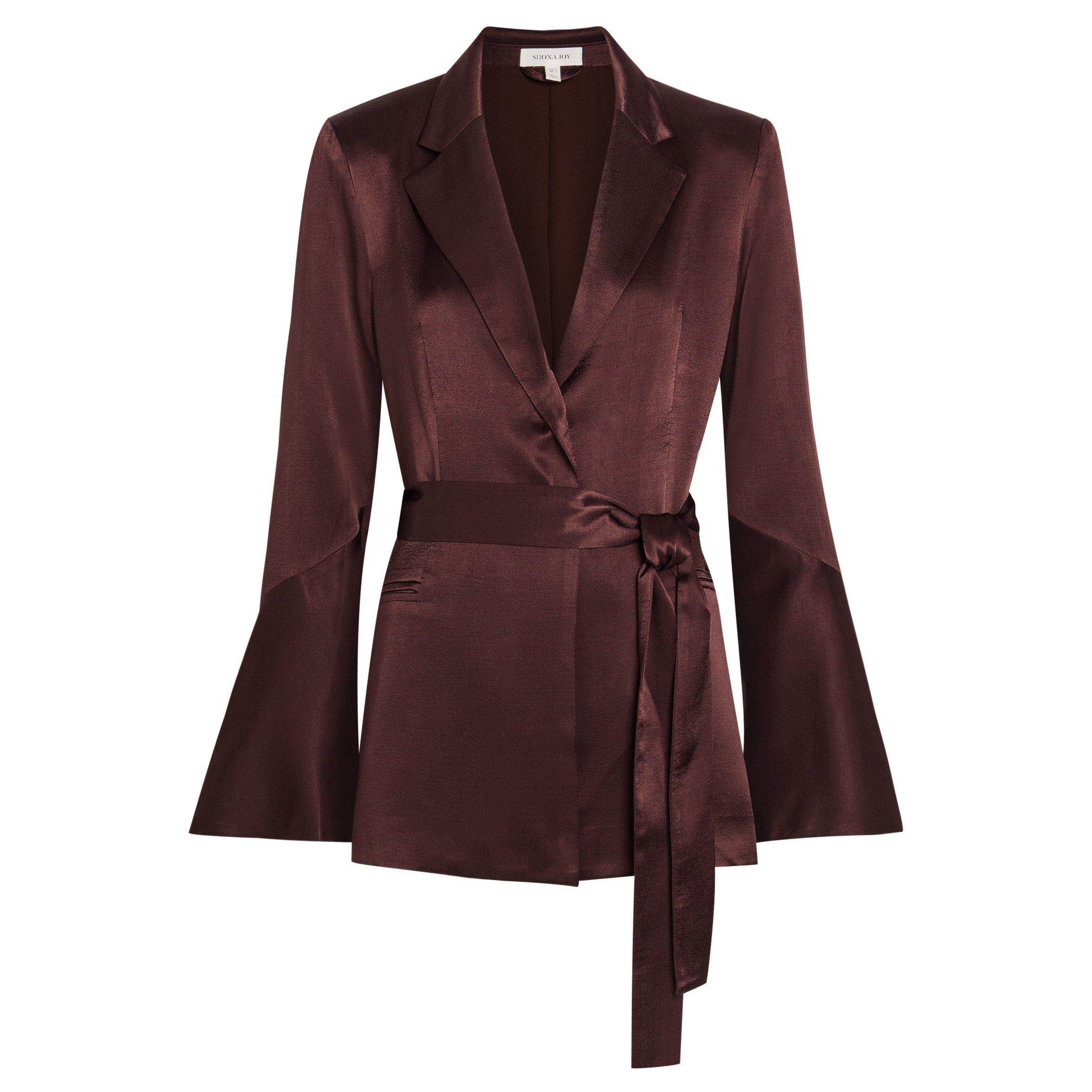 DARK BROWN - Shona Joy - BZ La Lune Flared Blazer - 1