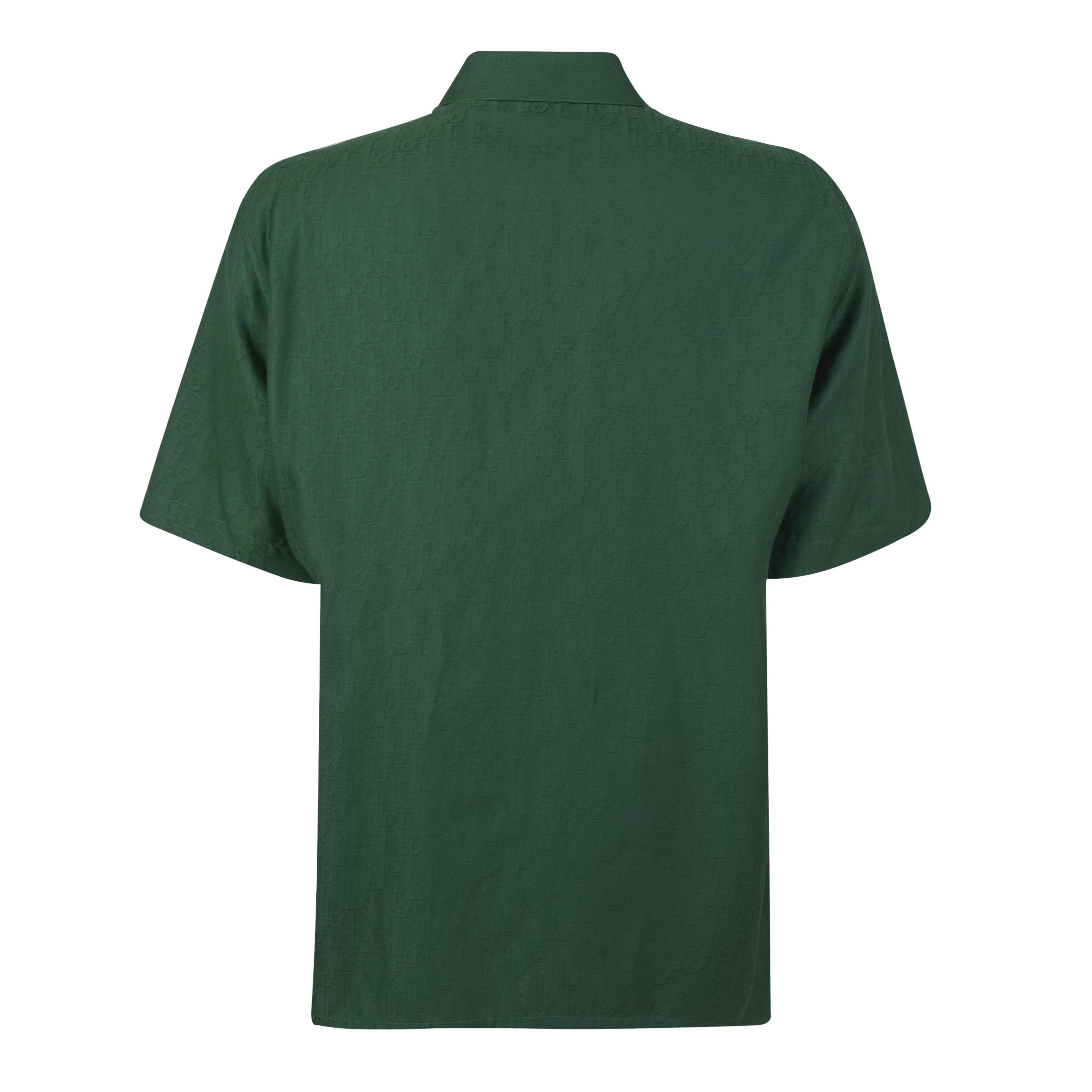 GREEN - DIOR - Men's CD Oblique Cotton Short-Sleeve Patterned Shirt - 2