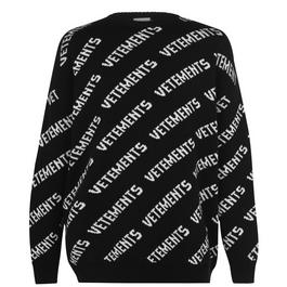 VETEMENTS All Over Logo Crew Neck Jumper