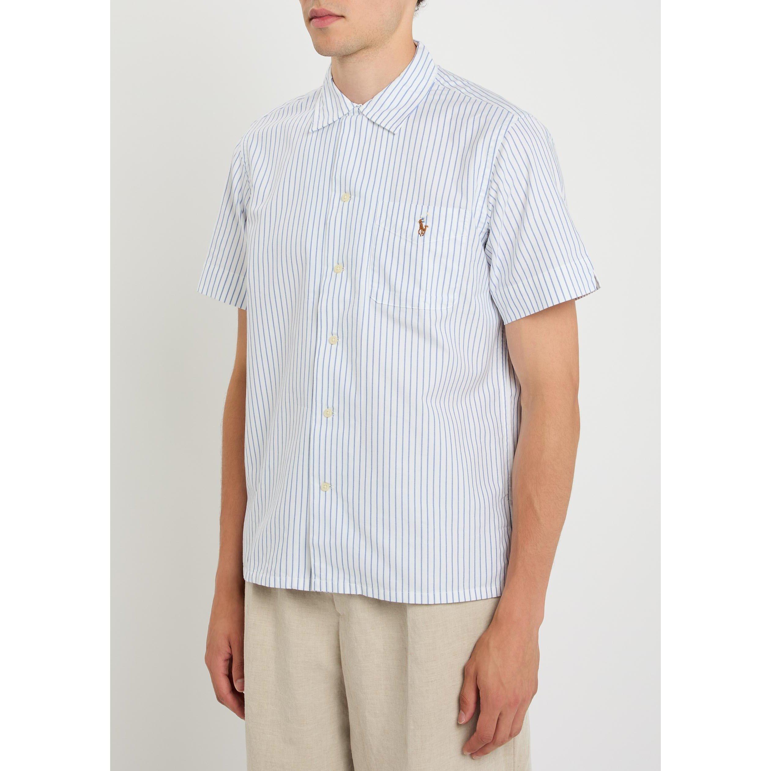 WHITE - Polo Ralph Lauren - Men's Striped Short-Sleeve Cotton Oversized-Fit Shirt - 2