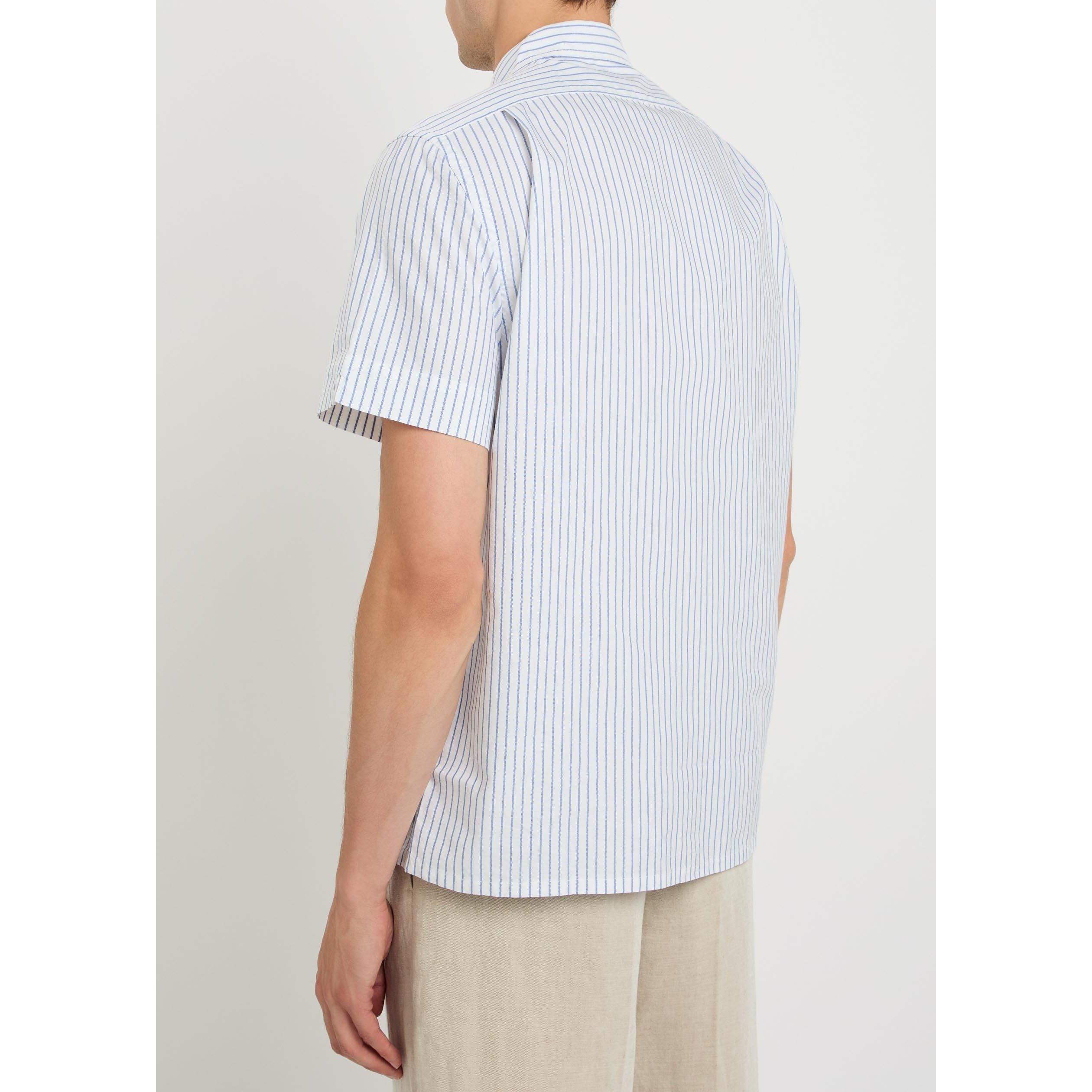 WHITE - Polo Ralph Lauren - Men's Striped Short-Sleeve Cotton Oversized-Fit Shirt - 3