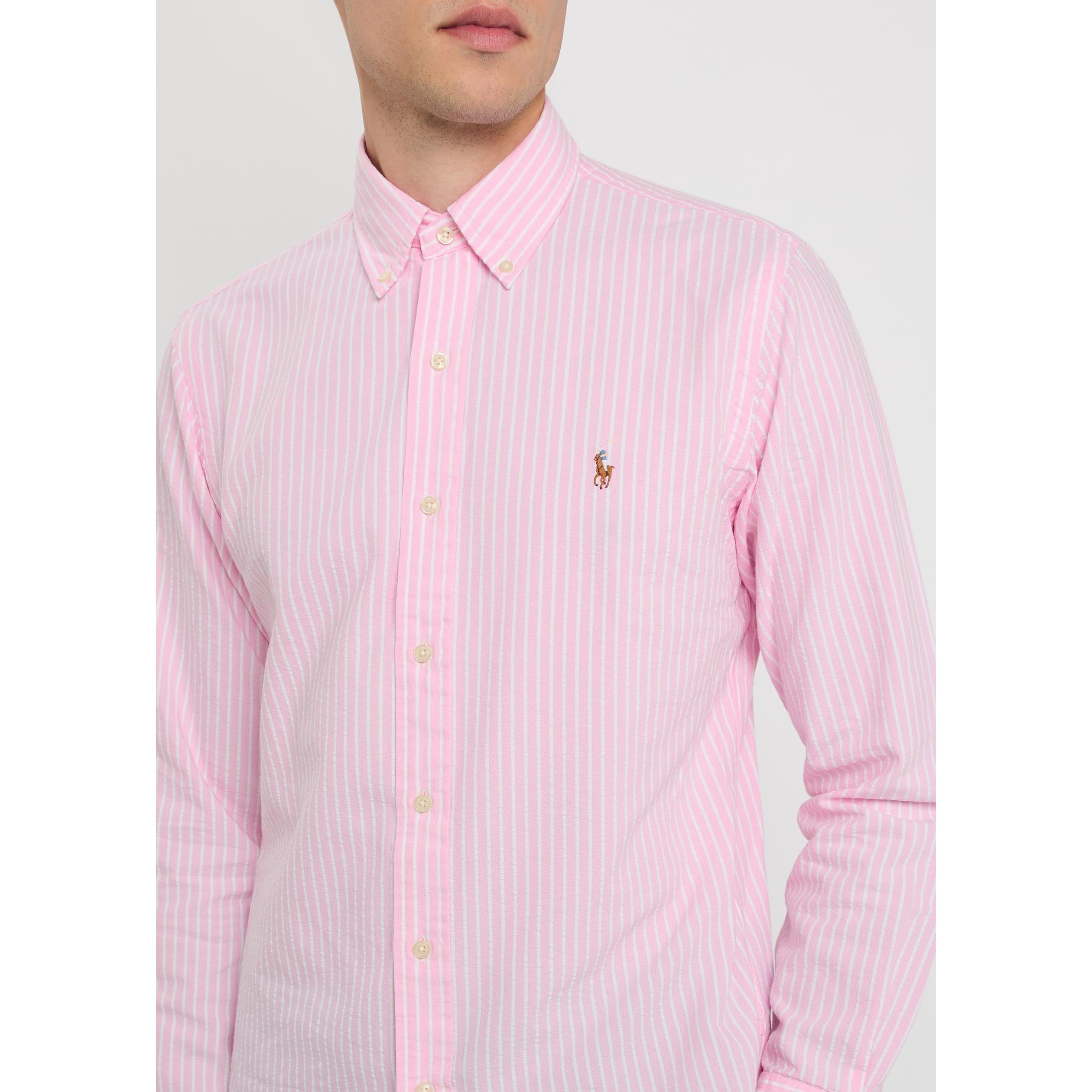 PINK AND OTHER - Polo Ralph Lauren - Men's Striped Long-Sleeve Cotton Shirt - 4