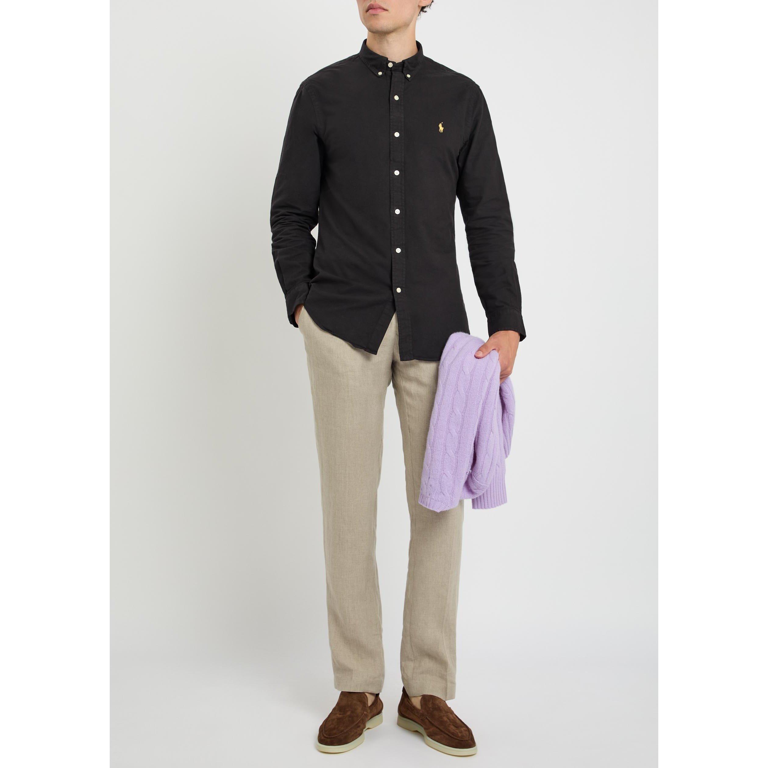 BLACK AND OTHER - Polo Ralph Lauren - Men's Long-Sleeve Cotton Slim-Fit Oxford Shirt - 5