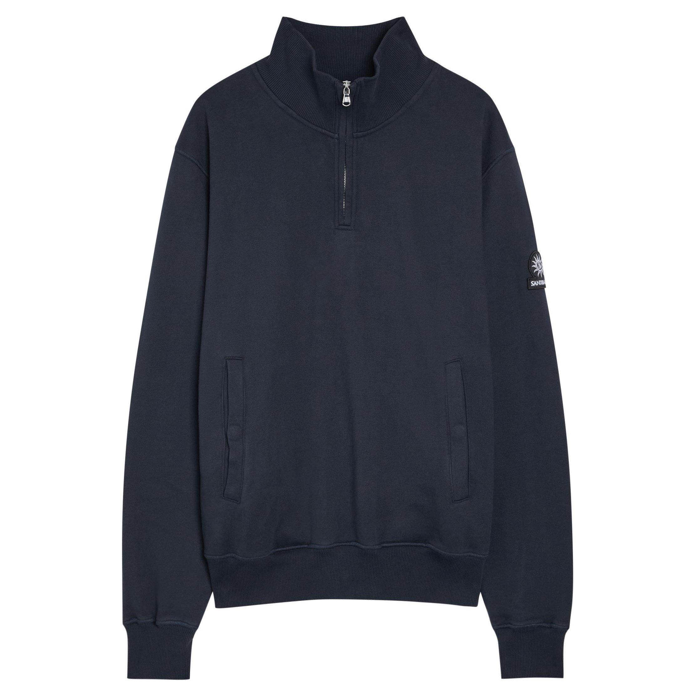 NAVY - Sandbanks - SB SWEAT 1/4 ZIP BADGE