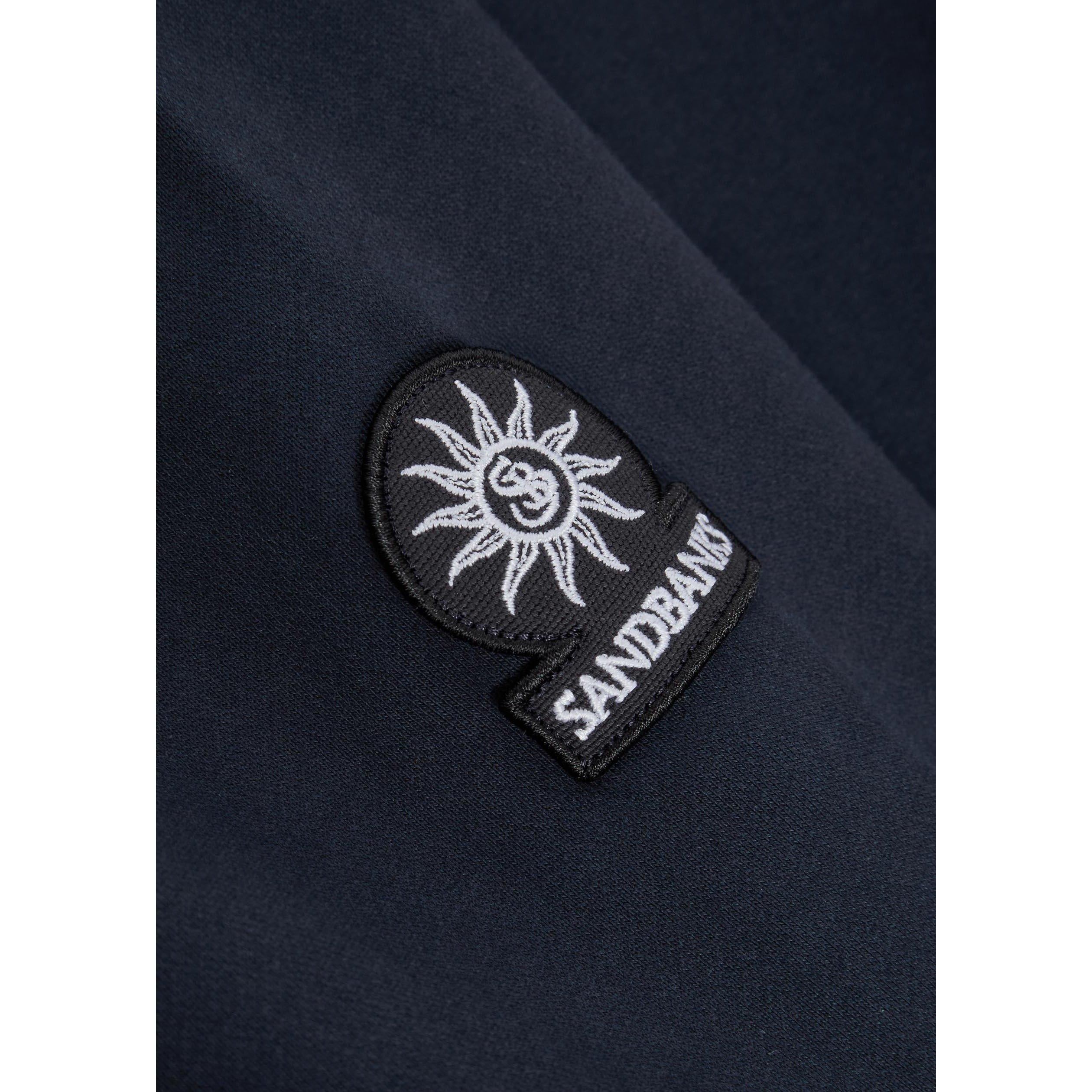 NAVY - Sandbanks - Men's Badge 1/4 Zip Cotton Fleece Top - 4