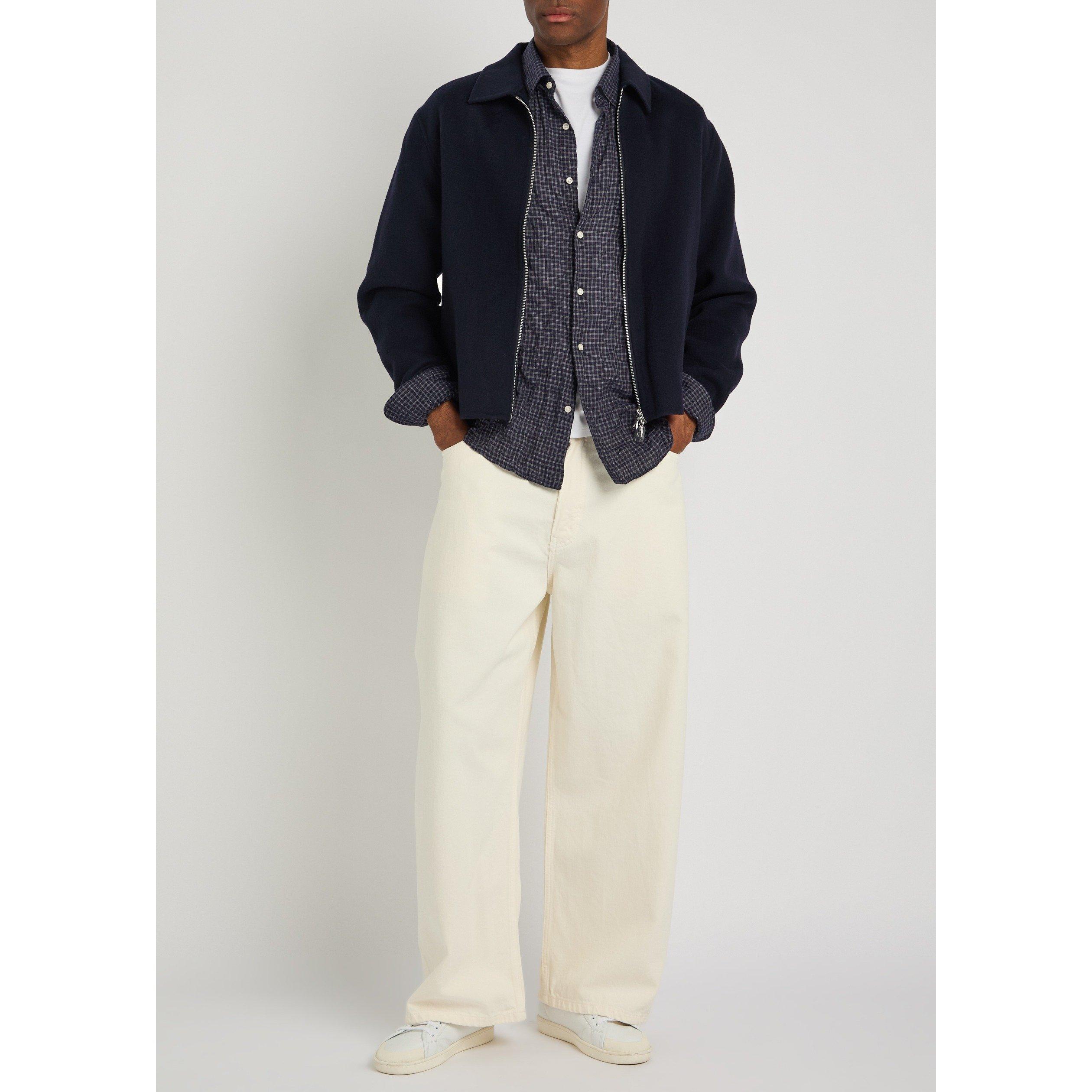 NAVY AND OTHER - Officine Generale - Men's Benoît Check Cotton Long-Sleeve Shirt - 5