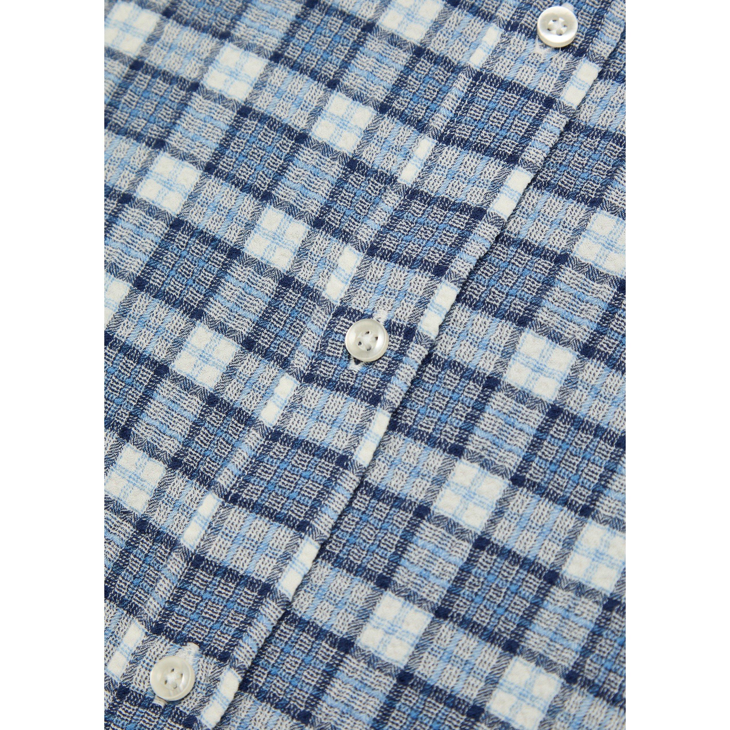 BLUE AND OTHER - Officine Generale - OG ARSENE WAFFLE CHECK SHRT LS - 4