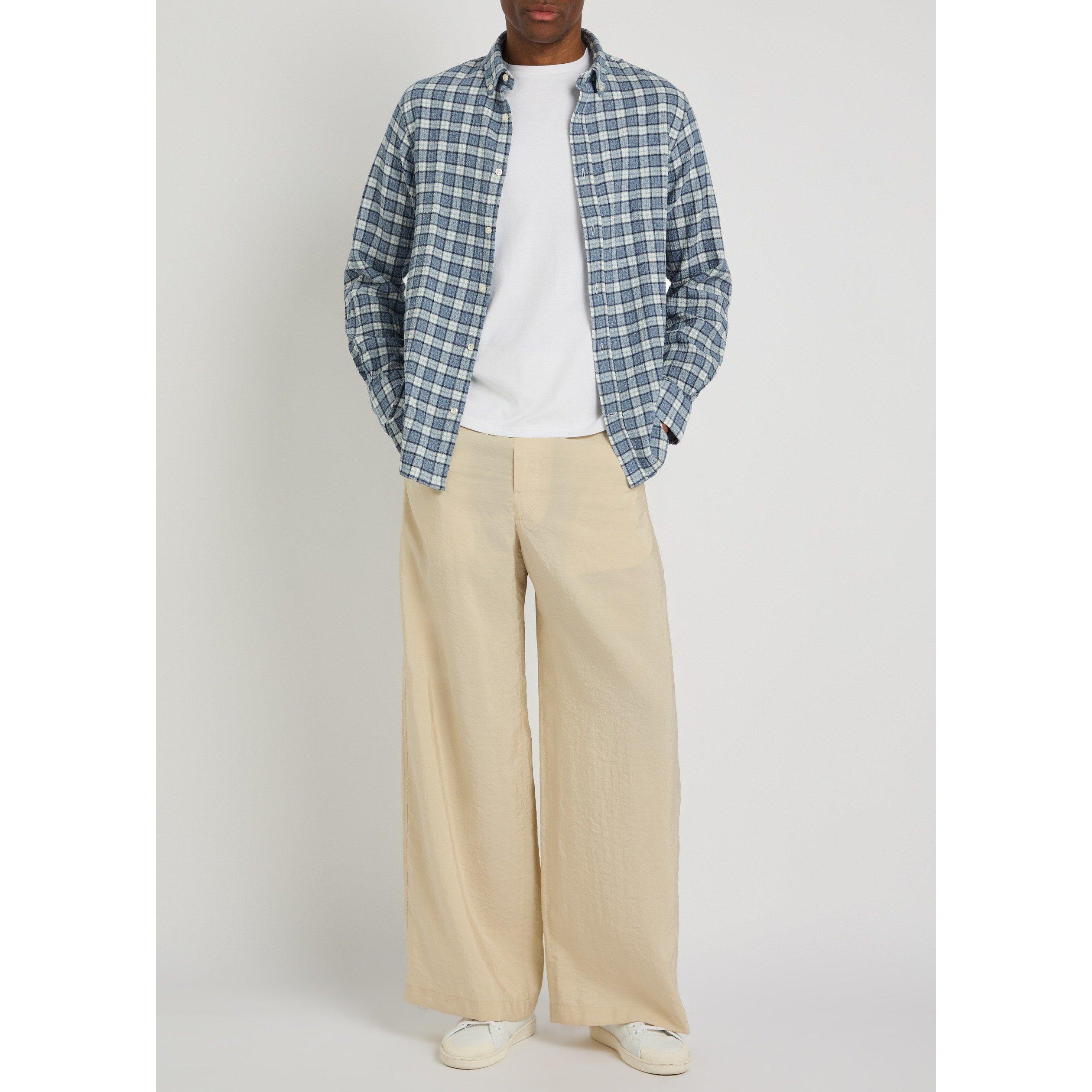 BLUE AND OTHER - Officine Generale - OG ARSENE WAFFLE CHECK SHRT LS - 5