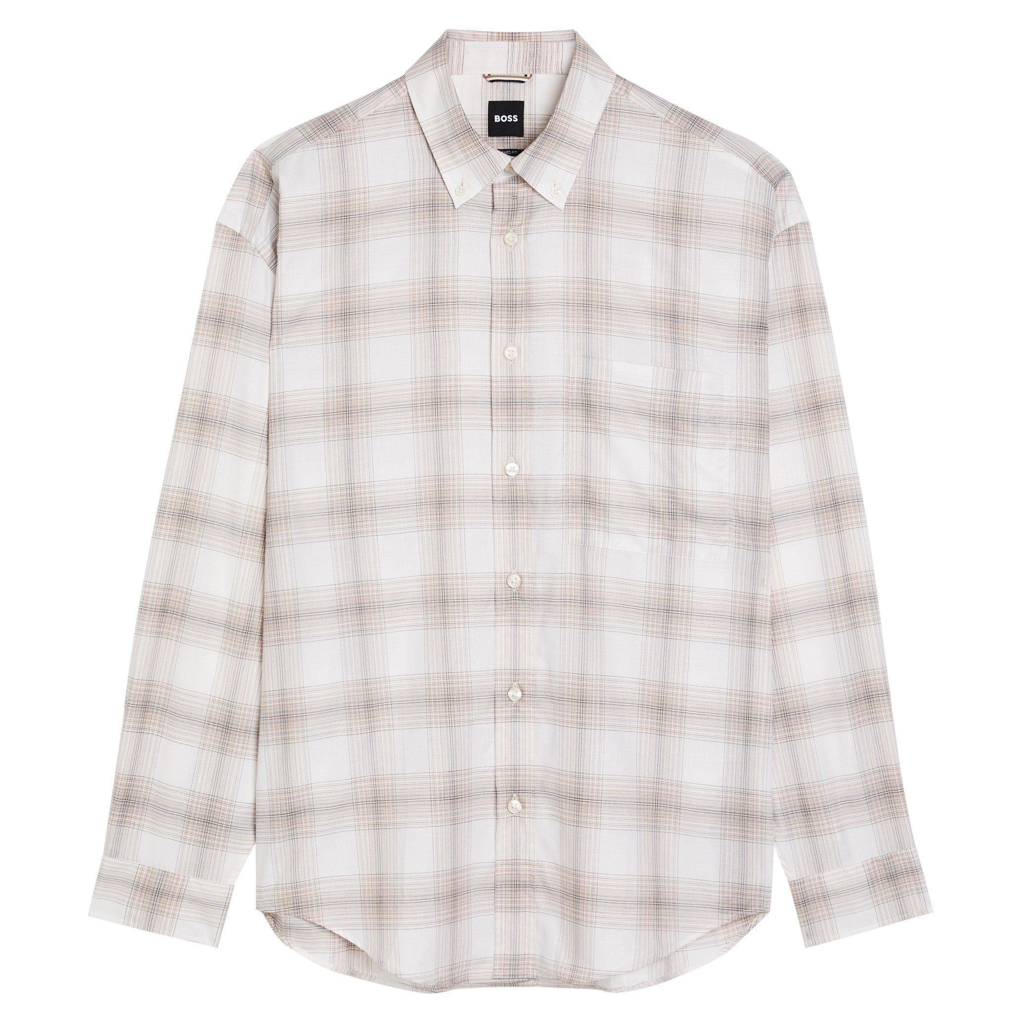 WHITE AND OTHER - Boss - HB CODY CHECK SHIRT LS