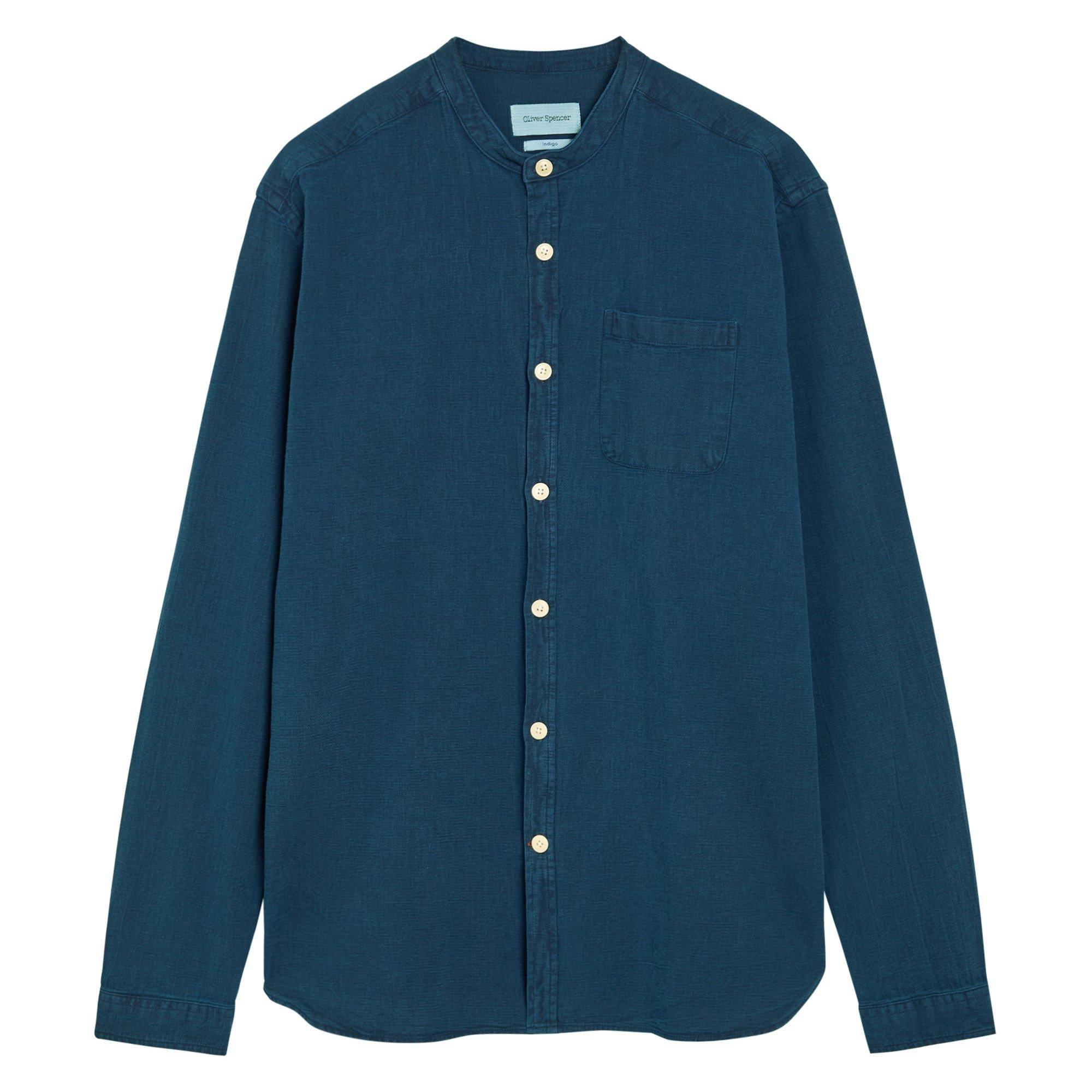Oliver Spencer OS COLLARLESS SHIRT WHITE