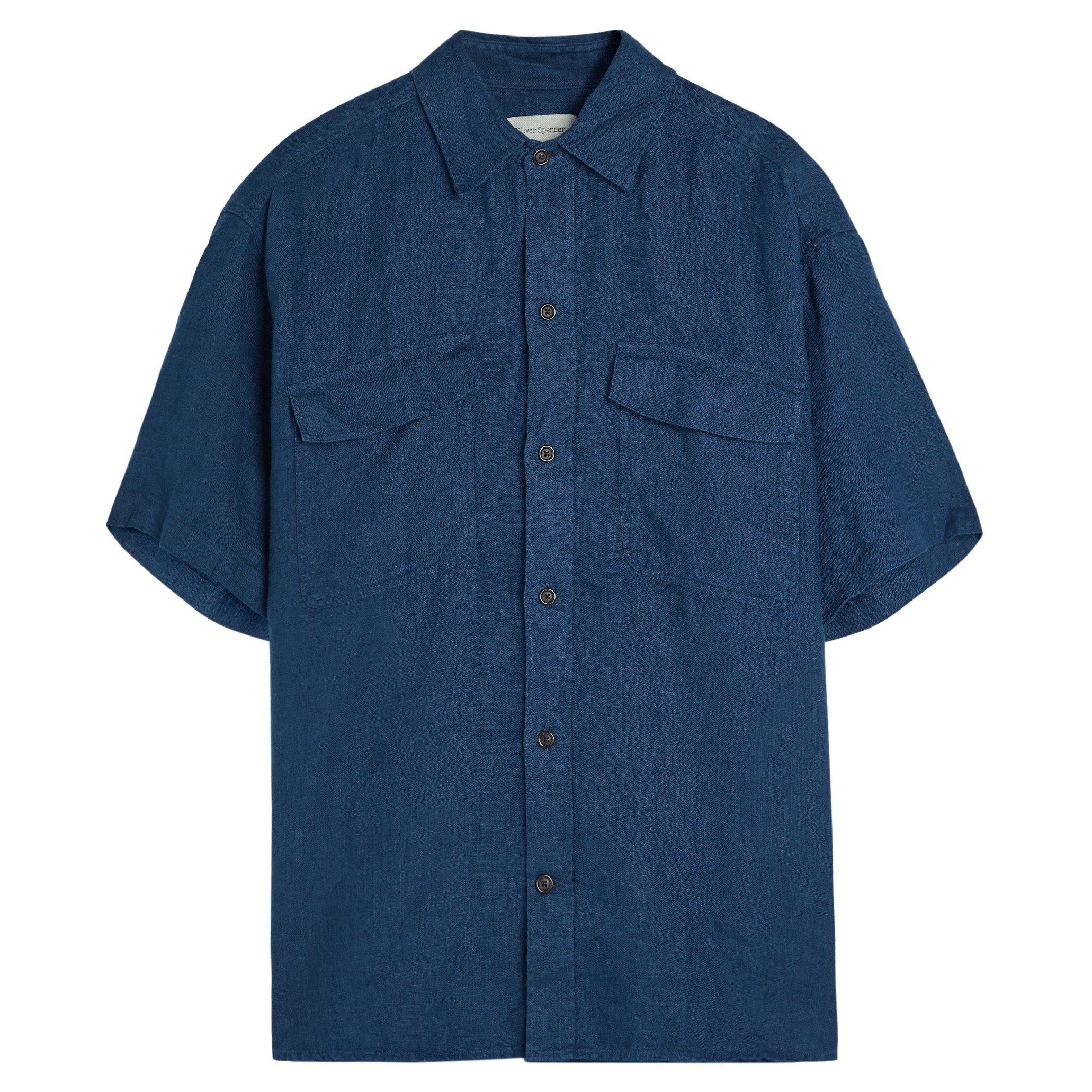 NAVY - Oliver Spencer - OS TWIN POCKET SS SHIRT N