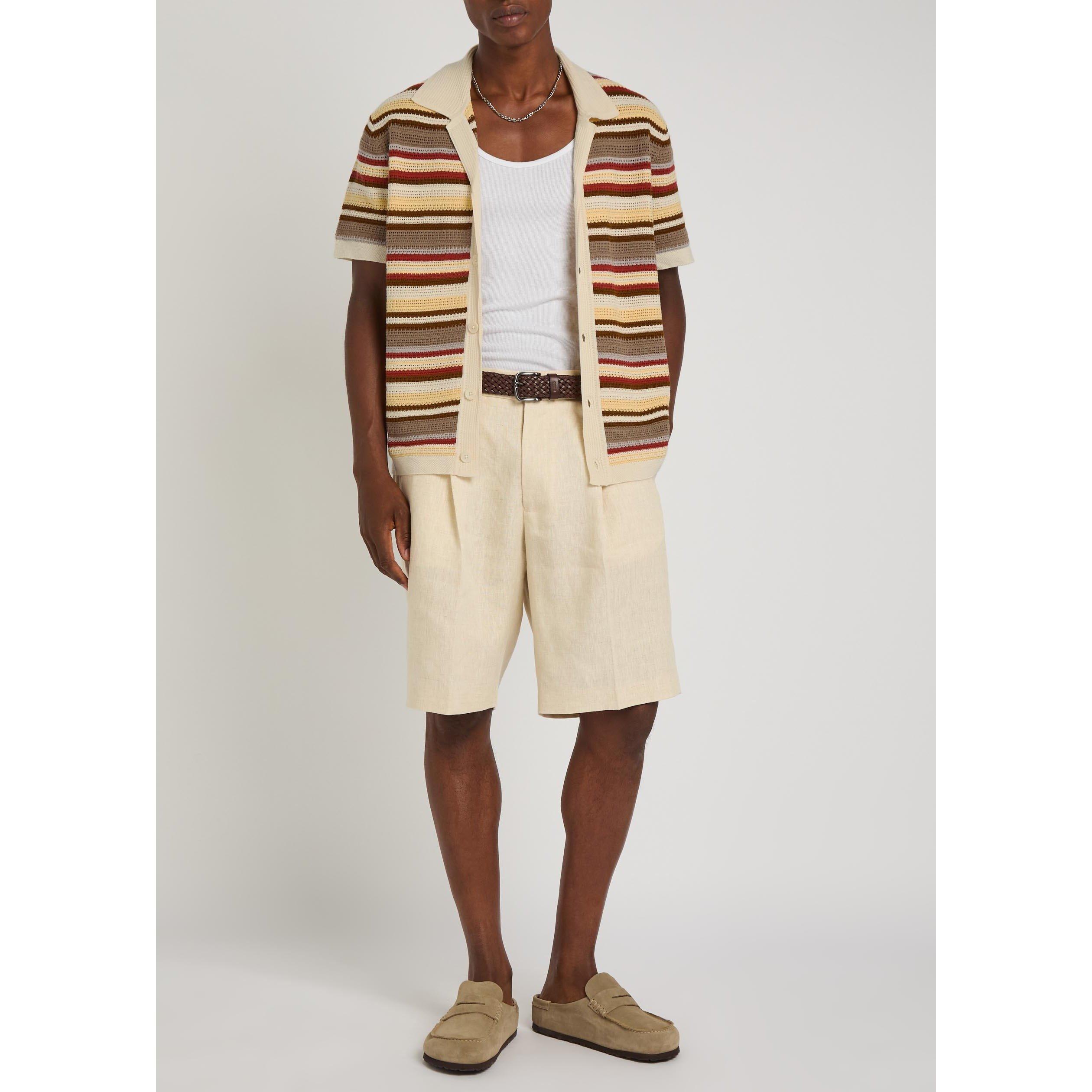 MULTICOLOURED 1 - NN07 - Men's Lars Striped Cotton Short-Sleeve Shirt - 5