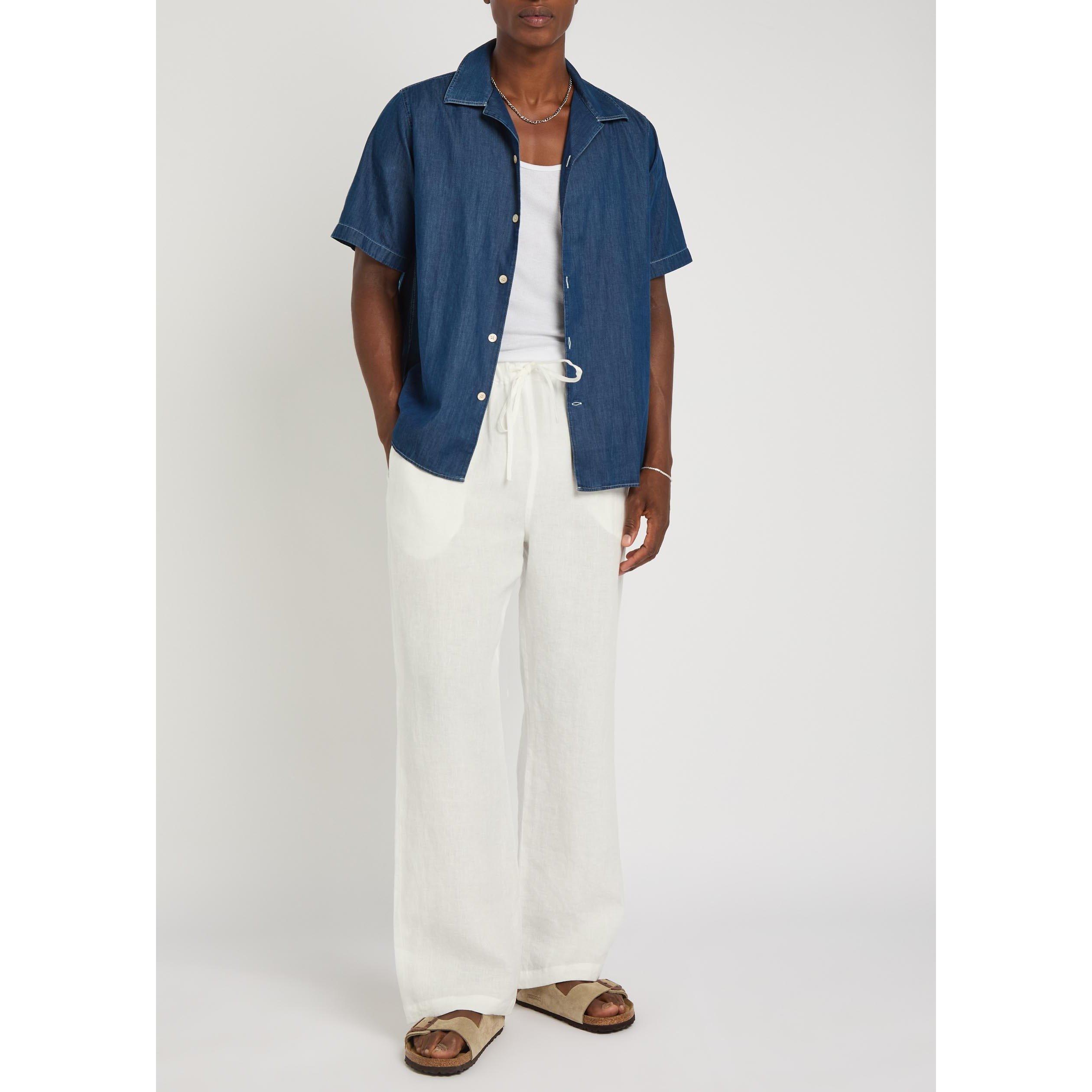 INDIGO - NN07 - Men's Julio Short-Sleeve Cotton Oversized-Fit Shirt - 5
