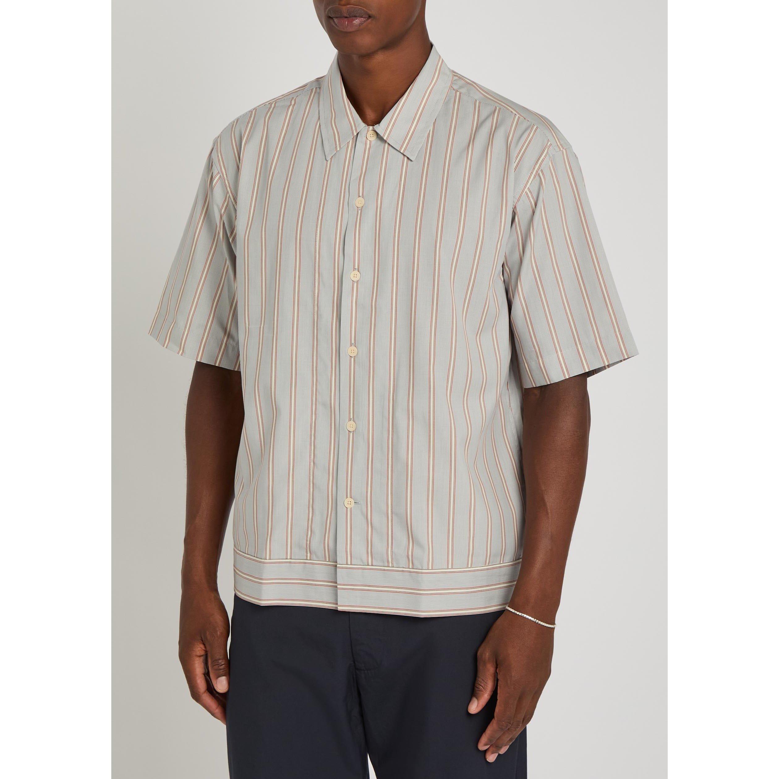 RED AND OTHER - NN07 - Men's Reed Striped Cotton Short-Sleeve Shirt - 2