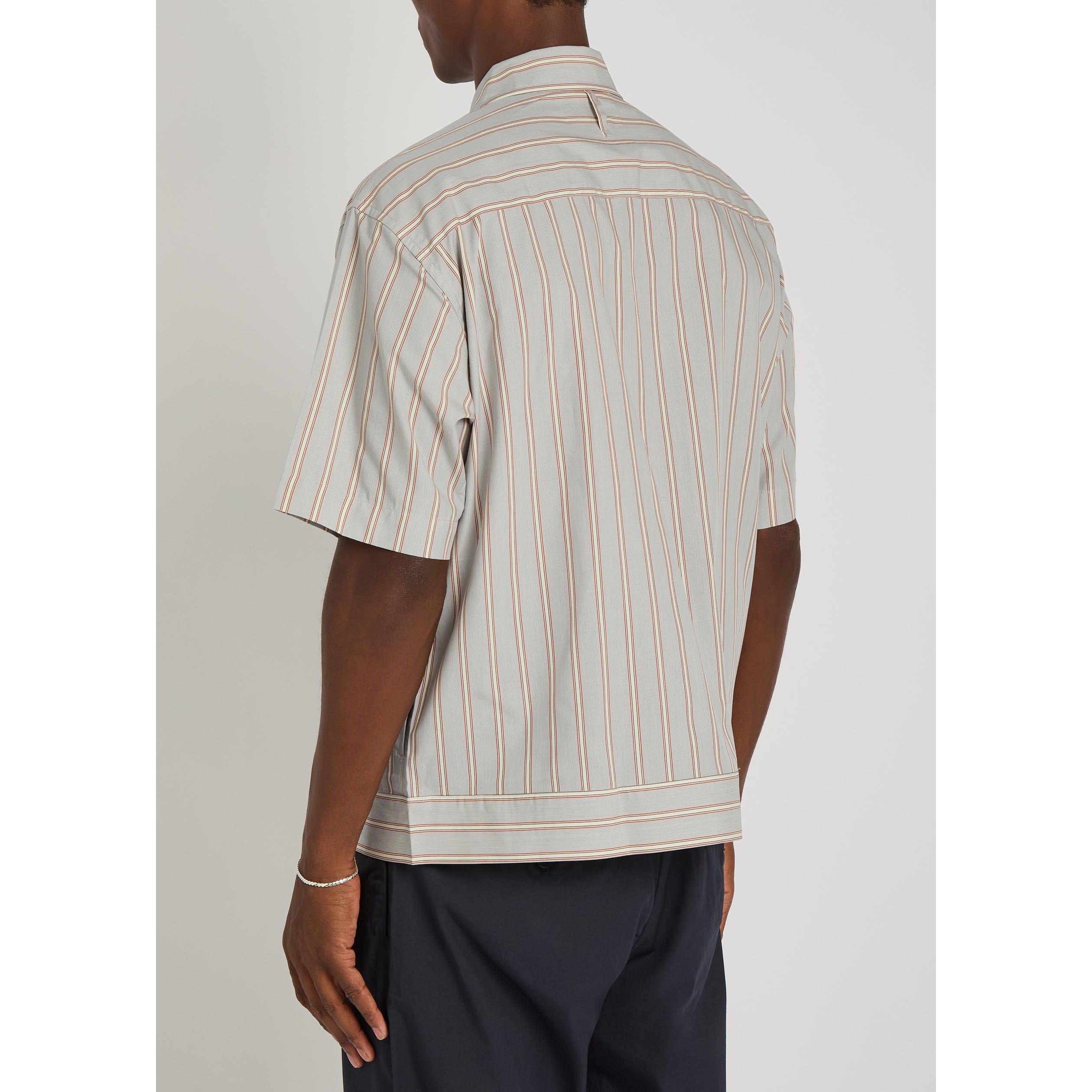 RED AND OTHER - NN07 - Men's Reed Striped Cotton Short-Sleeve Shirt - 3