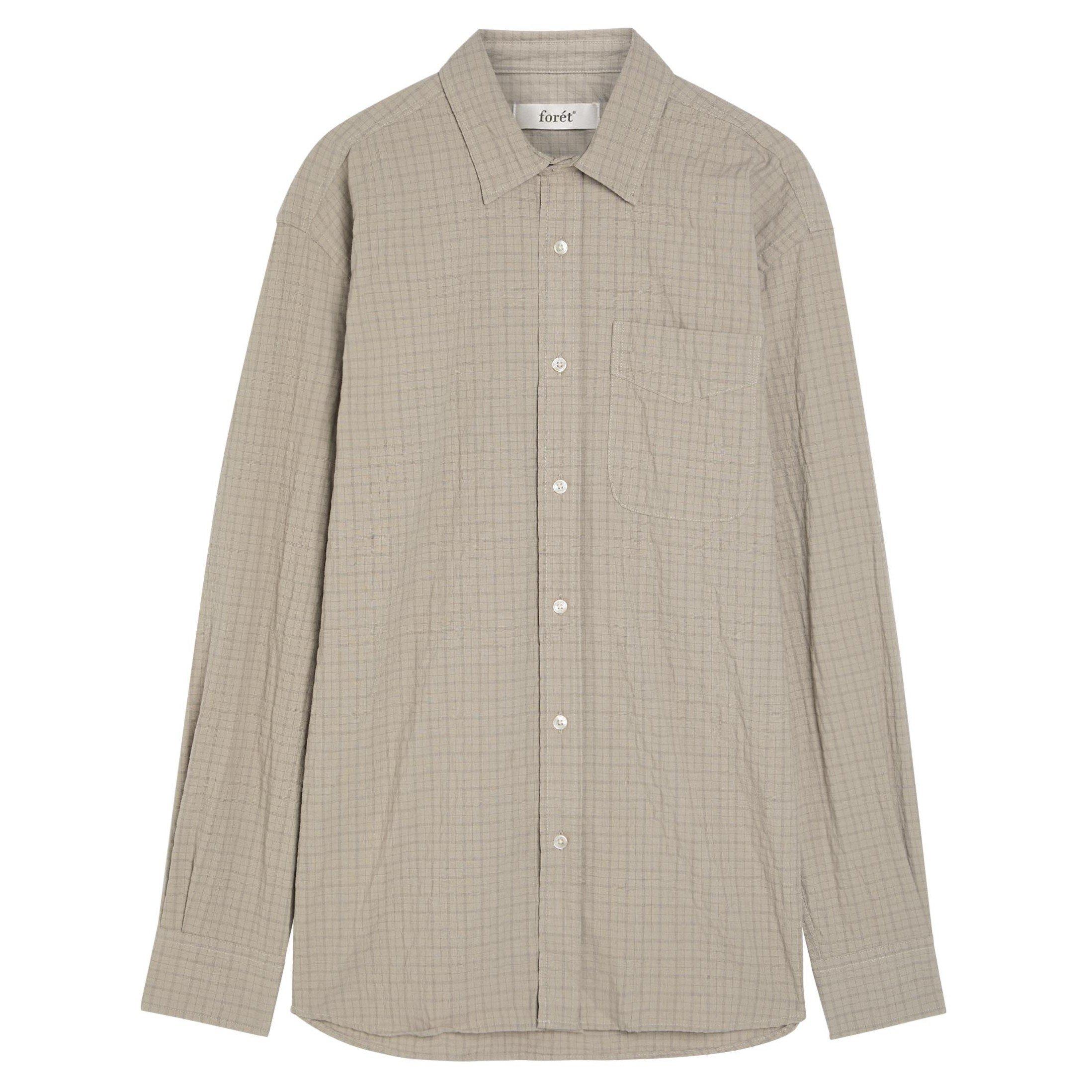 KHAKI - Unknown - FORET MICRO CHECK SHIRT LS