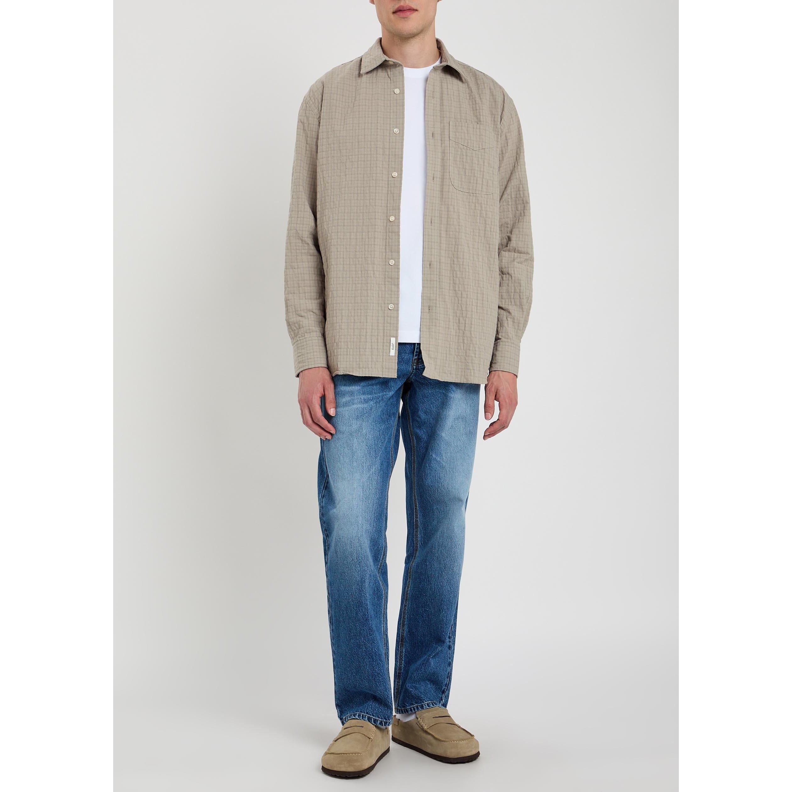 KHAKI - Foret - FORET MICRO CHECK SHIRT LS - 5