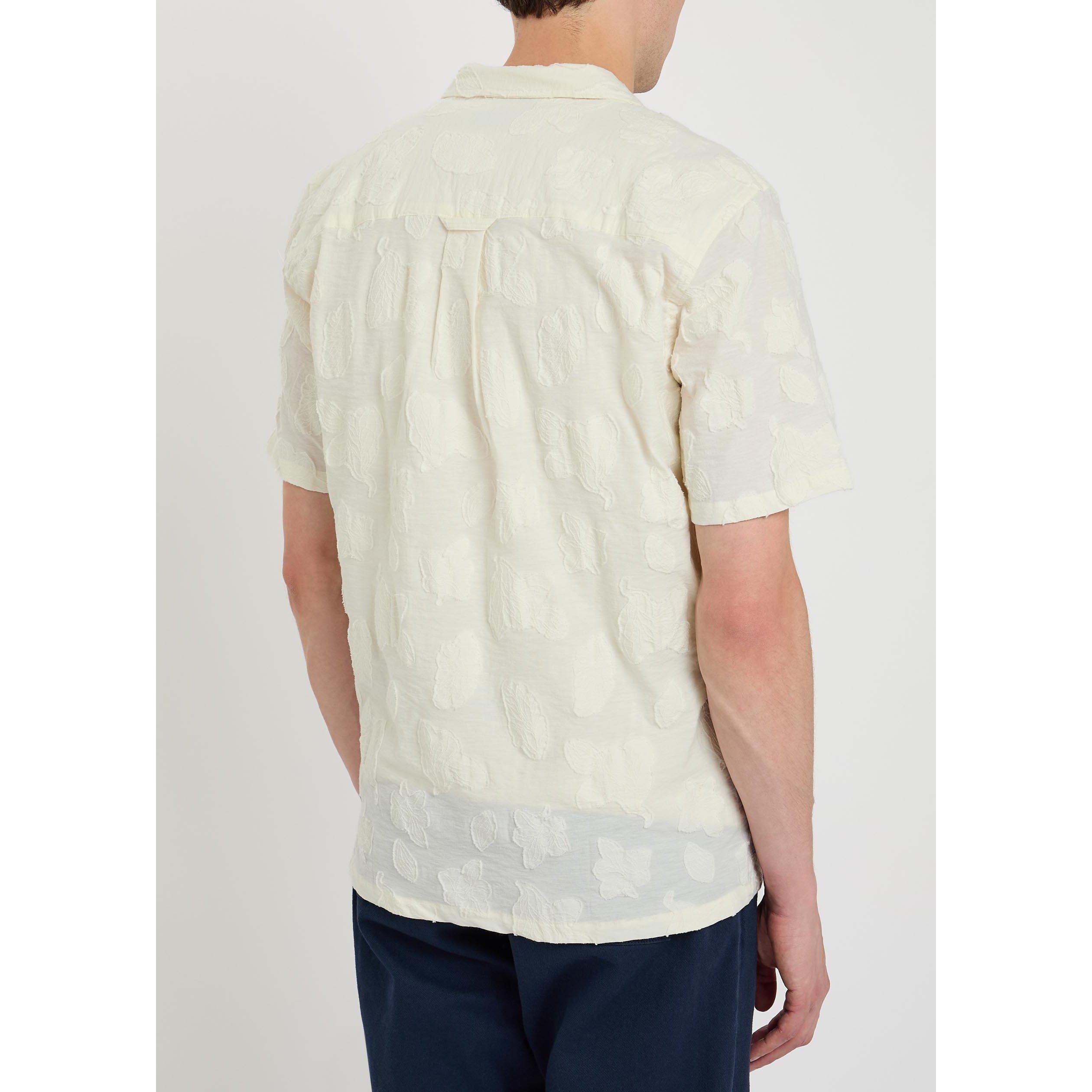 BEIGE - Unknown - Men's Cotton Camp Collar Short-Sleeve Shirt - 3