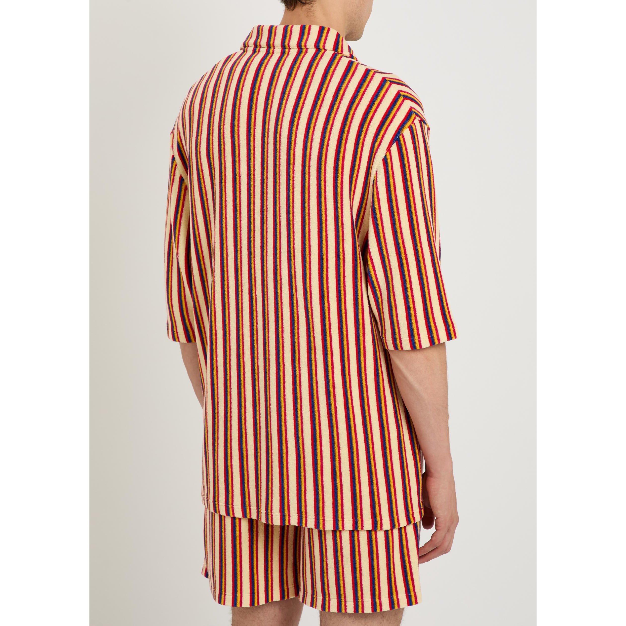 MULTICOLOURED 1 - Valentino - Men's Striped Viscose Short-Sleeve Shirt - 3