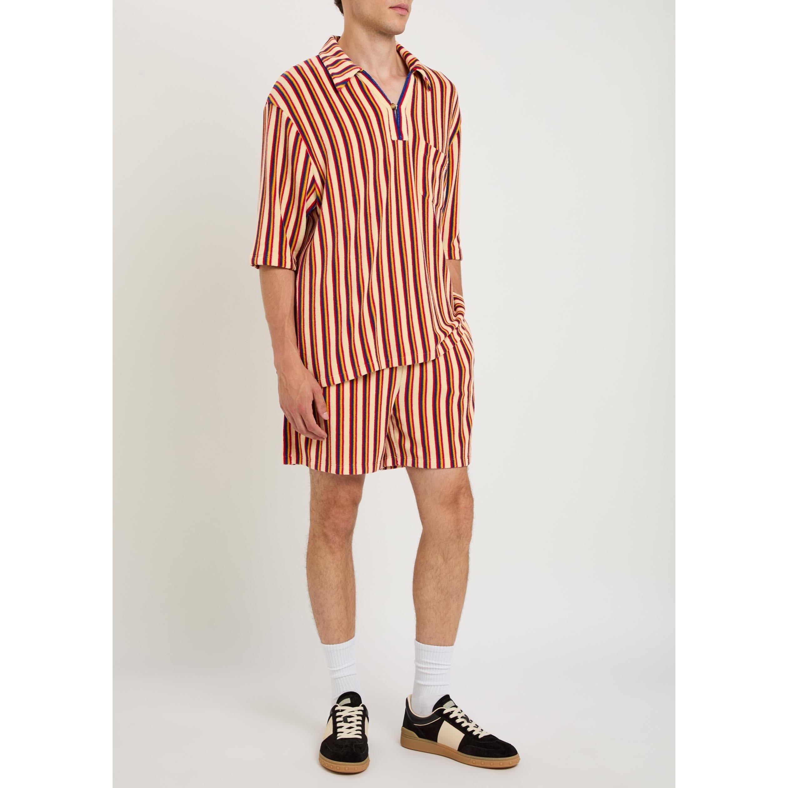 MULTICOLOURED 1 - Valentino - Men's Striped Viscose Short-Sleeve Shirt - 5