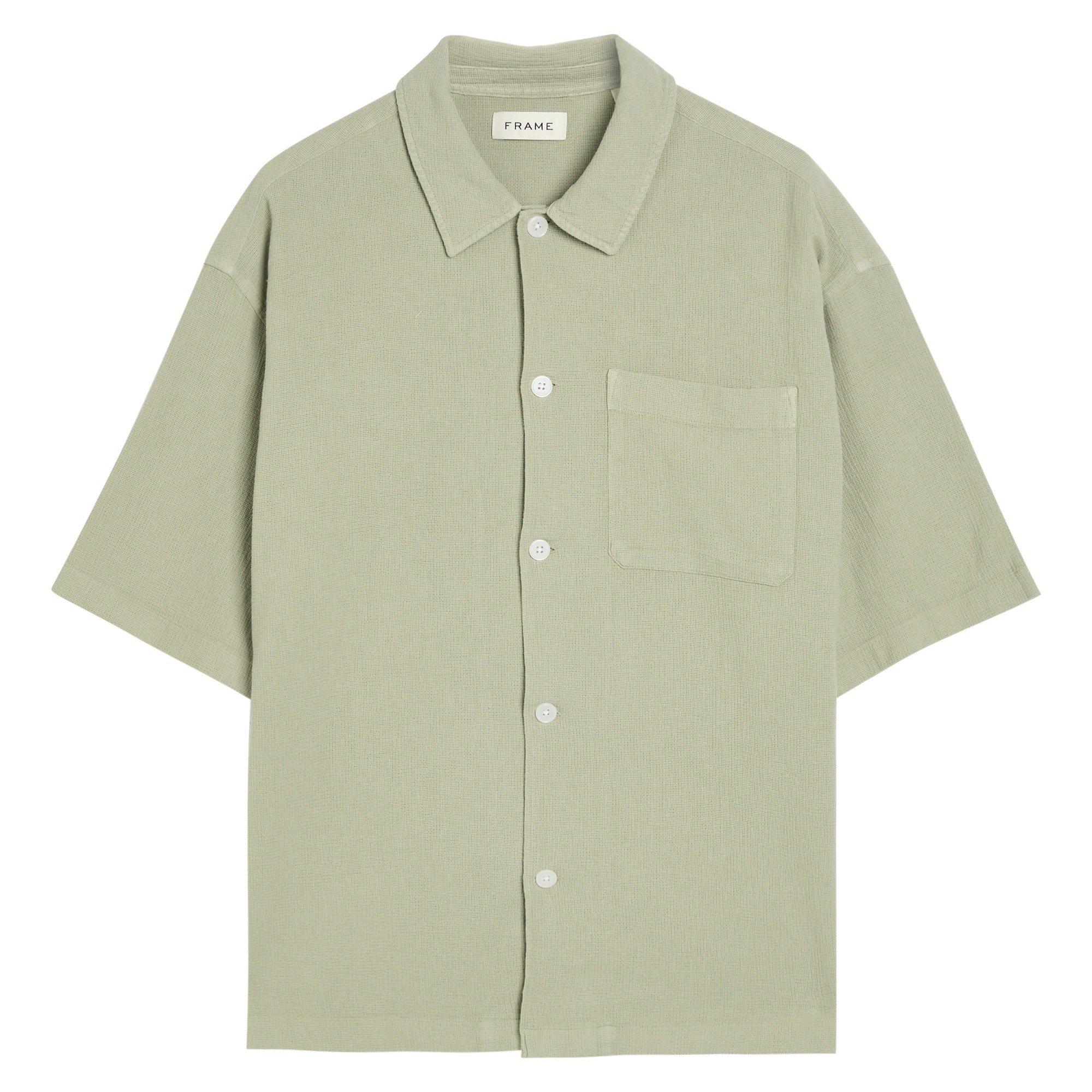 GREEN - Frame - FRAME OPEN WEAVE SHIRT SS