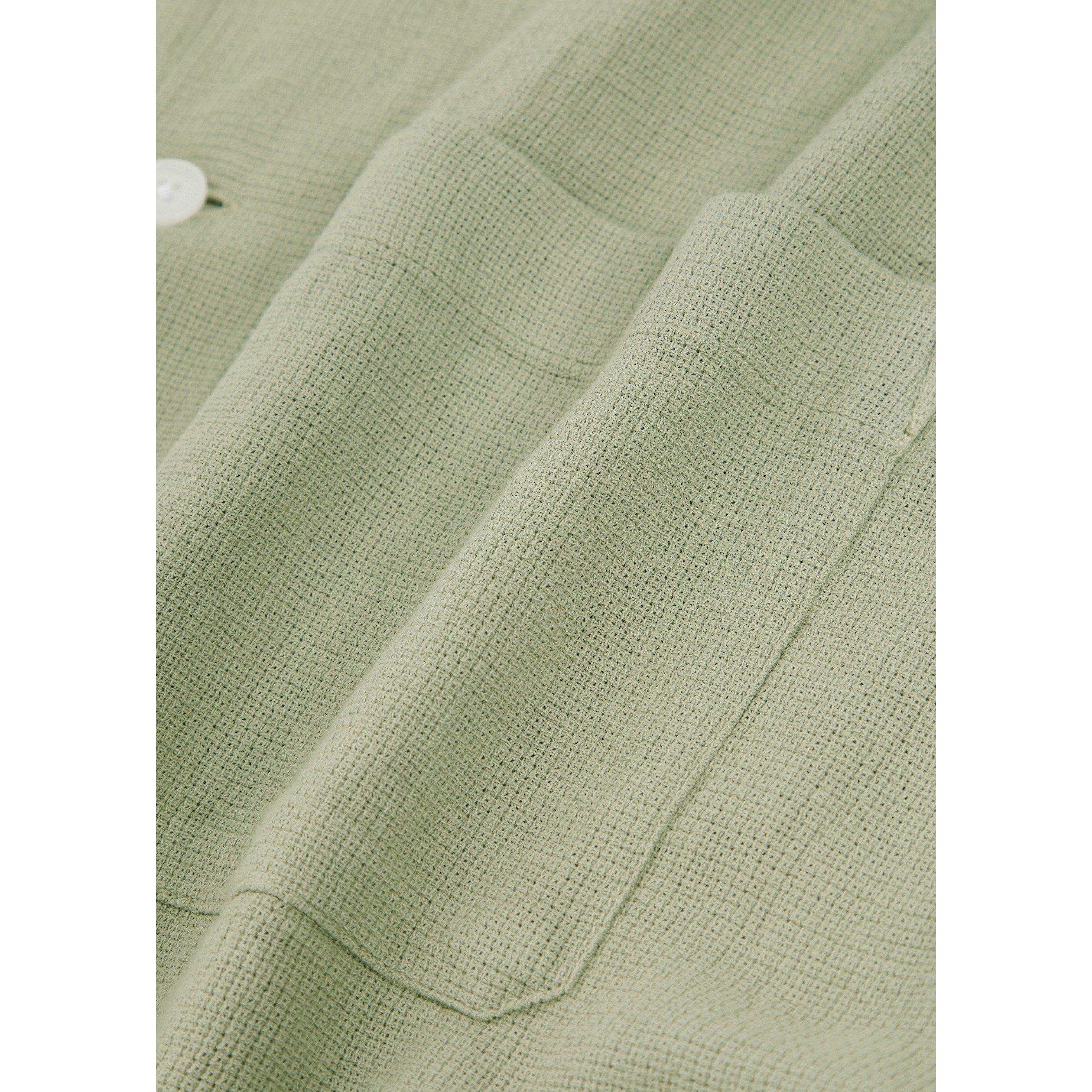 GREEN - Frame - Men's Open Weave Cotton Short-Sleeve Shirt - 4