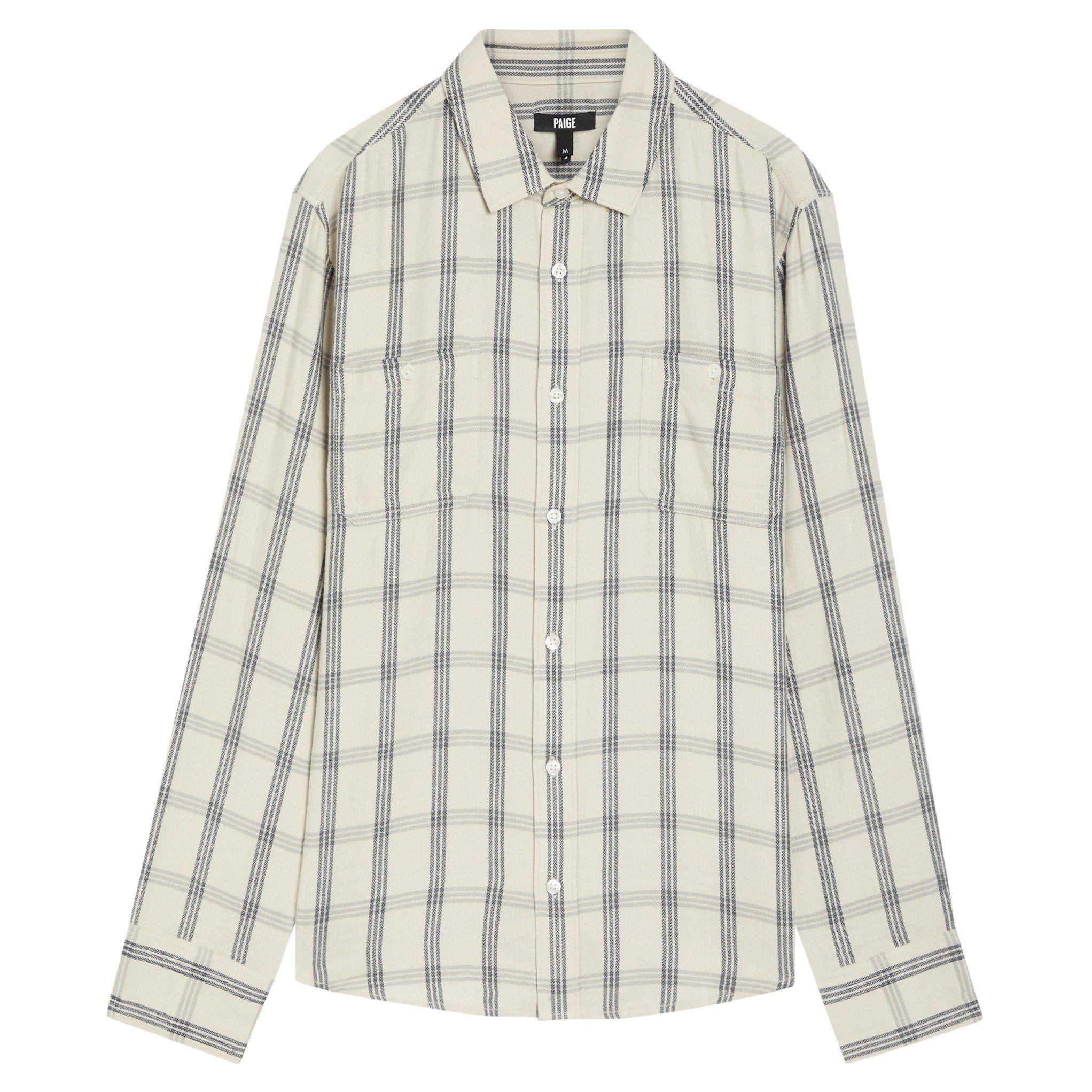 BLUE AND OTHER - Paige - PAIGE SHRT LS CHECK EVERETT