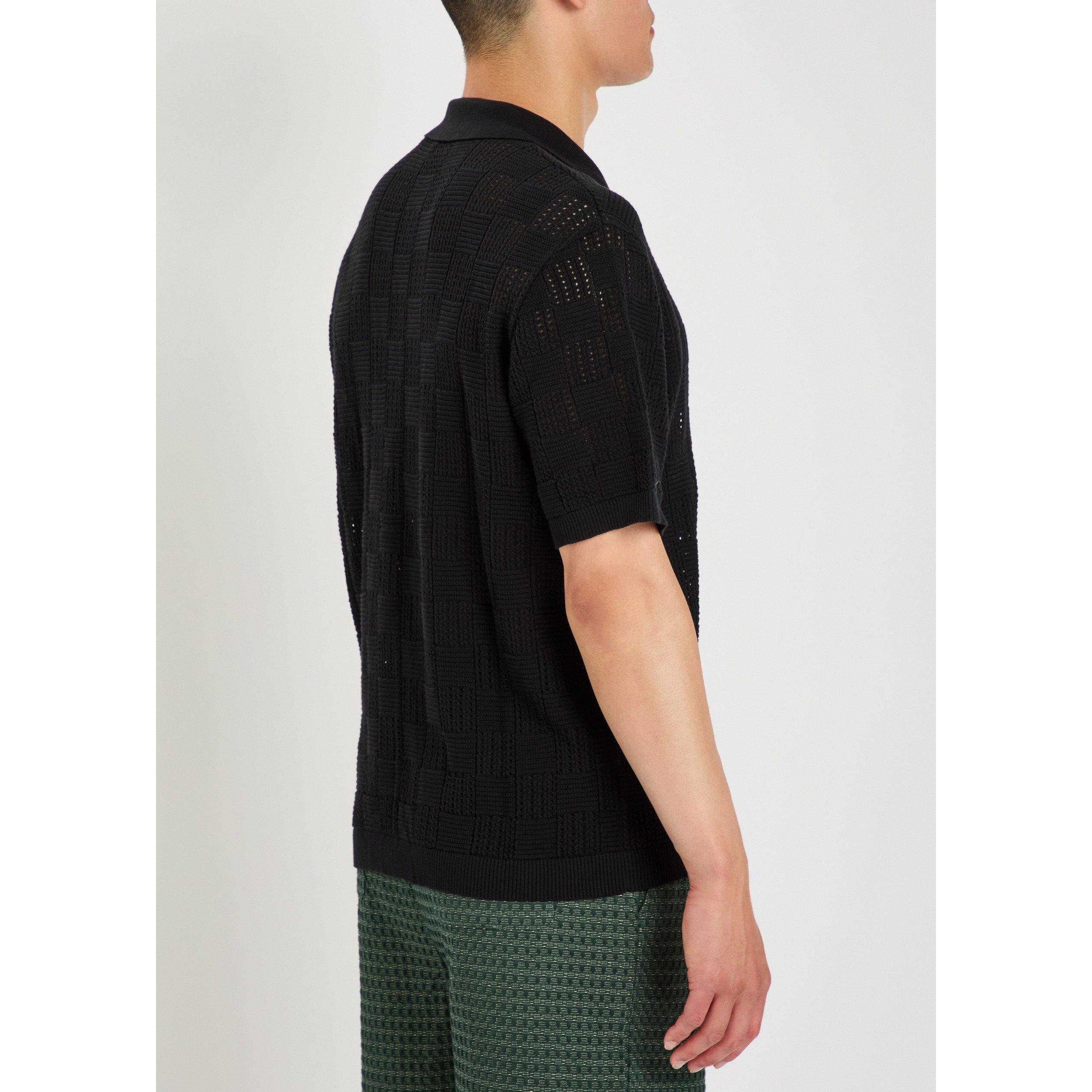 BLACK - Les Deux - Men's Cotton Short-Sleeve Patterned Shirt - 3