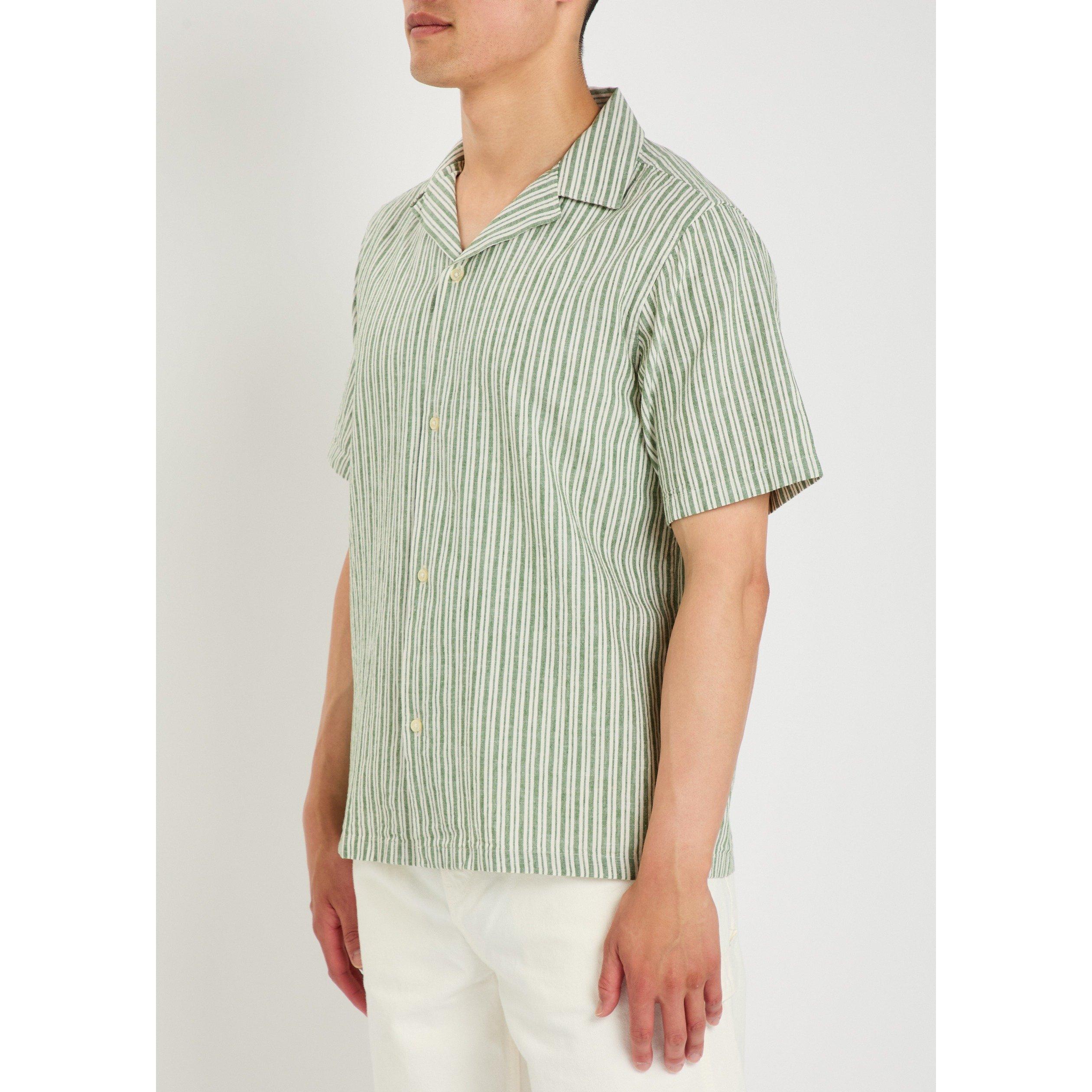 LIGHT GREEN - Les Deux - LD STRPED CAMP CLR SHIRT SS - 2