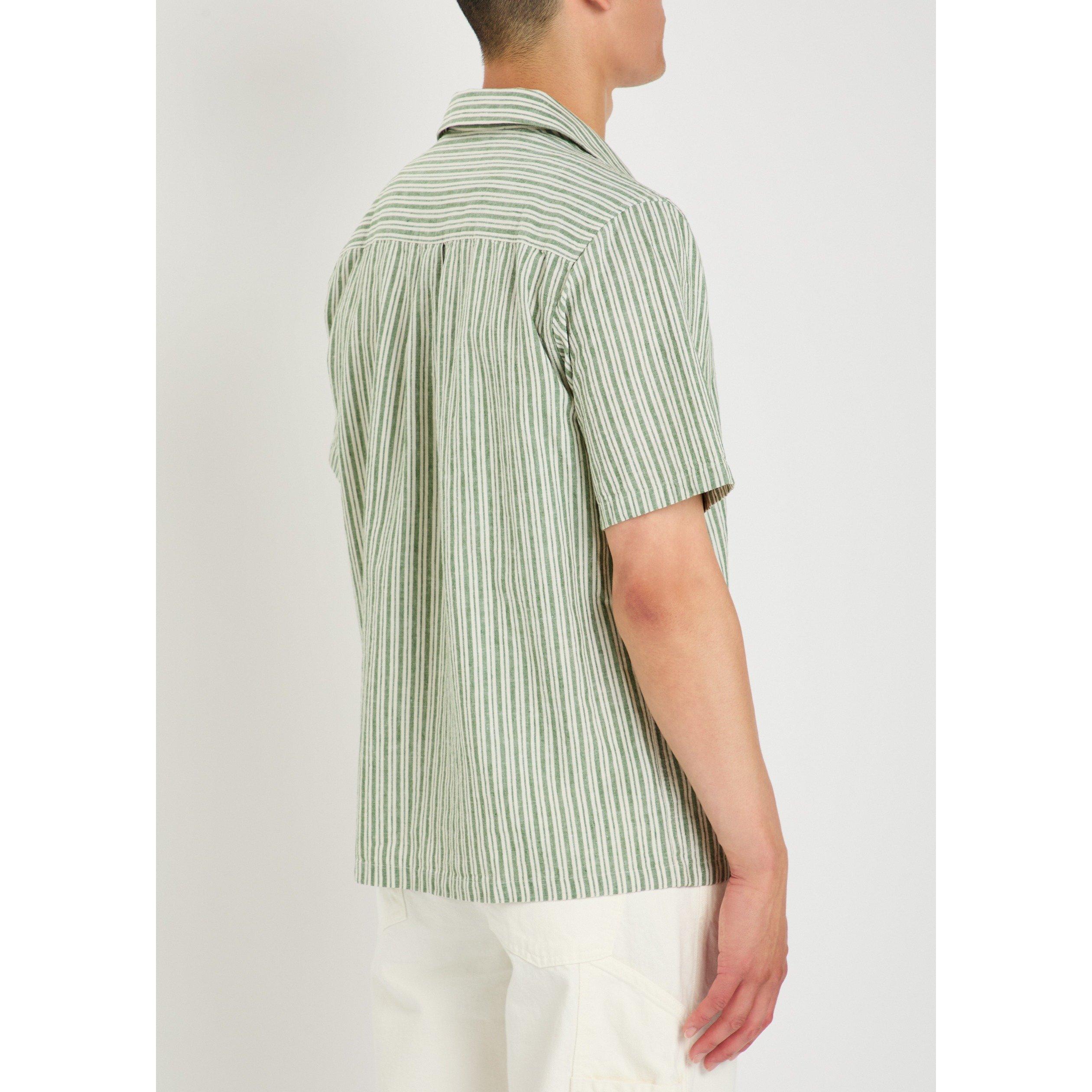 LIGHT GREEN - Les Deux - LD STRPED CAMP CLR SHIRT SS - 3